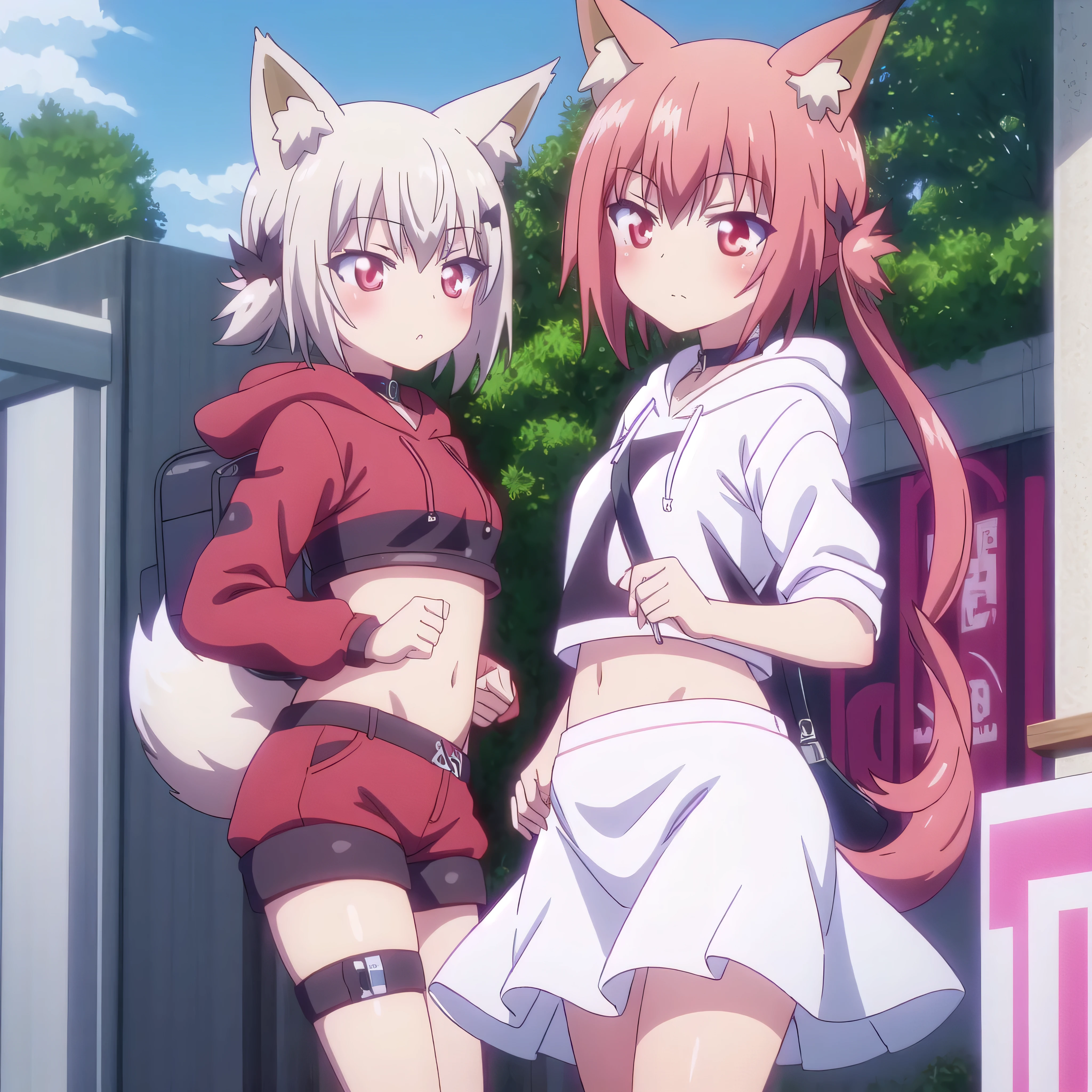((best quality)), ((masterpiece)), (detailed), perfect face, Pink Hair, Fox Ears, Pink Fox Eyes, Full Body, Slender, Forest Night, 1 girl, Trickster Grin, Pink Fur, Athletic Tone