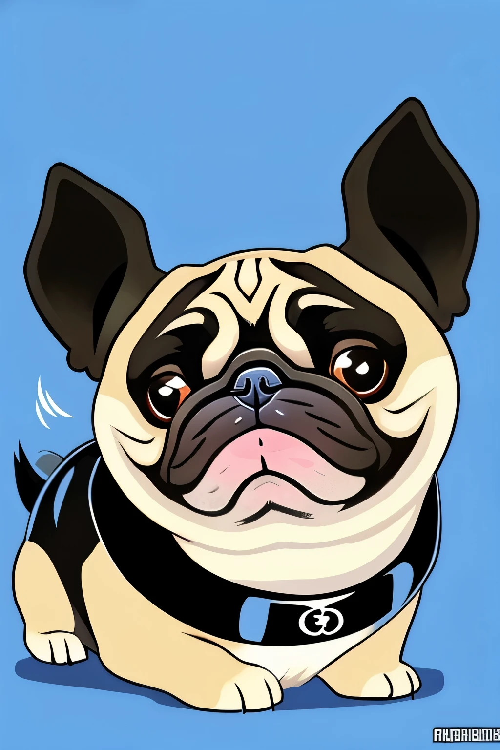 anime style ninja pug dog