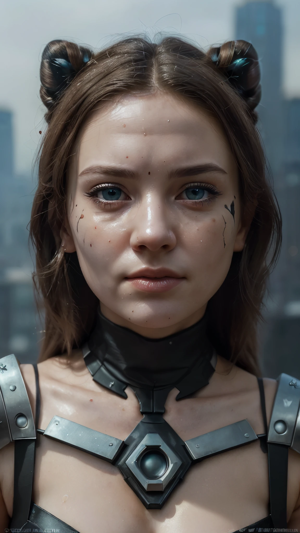 (1girl:1.3), Solo, (((Very detailed face)))), ((Very detailed eyes and face)))), Beautiful detail eyes, Body parts__, Official art, Unified 8k wallpaper, Super detailed, beautiful and beautiful, beautiful, masterpiece, best quality, original, masterpiece, super fine photo, best quality, super high resolution, realistic realism, sunlight, full body portrait, amazing beauty, dynamic pose, delicate face, vibrant eyes, (from the front), She wears sith lord outfit, red and black color scheme, sith, very detailed city roof background, rooftop, overlooking the city, detailed face, detailed complex busy background, messy, gorgeous, milky white, highly detailed skin, realistic skin details, visible pores, clear focus, volumetric fog, 8k uhd, DSLR, high quality, film grain, fair skin, photo realism, lomography, futuristic dystopian megalopolis, translucent