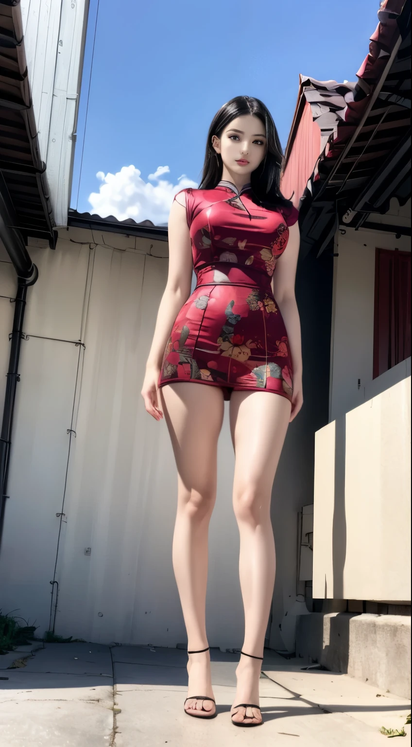 (best quality, masterpiece:1.2), Perfect body, slim waist, nice breasts, cheongsam， back alley, energetic，1 girl, golden ratio,[:(Have detailed faces:1.2):0.2]:，Pure love face_v1，standing，Look from your hips，Close-up from behind，Close-up shot，(best quality, masterpiece:1.2), Perfect body, slim waist, cheongsam，full body portrait，back view，Shredded meat，Top sheer，（Perspective 1.2）golden ratio,[:(Have a detailed face:1.2):0.2]:，pure love face_v1，thick eyebrows，(huge ass:1.2),(stick out hips:1.5),(I look up from below:1.55)，standing，Look from your hips，Close-up from behind，Close-up shot，
