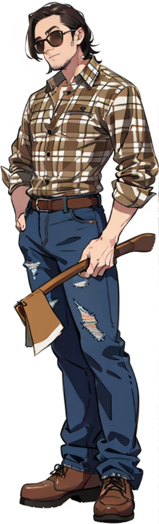 plaid shirt,jeans,male