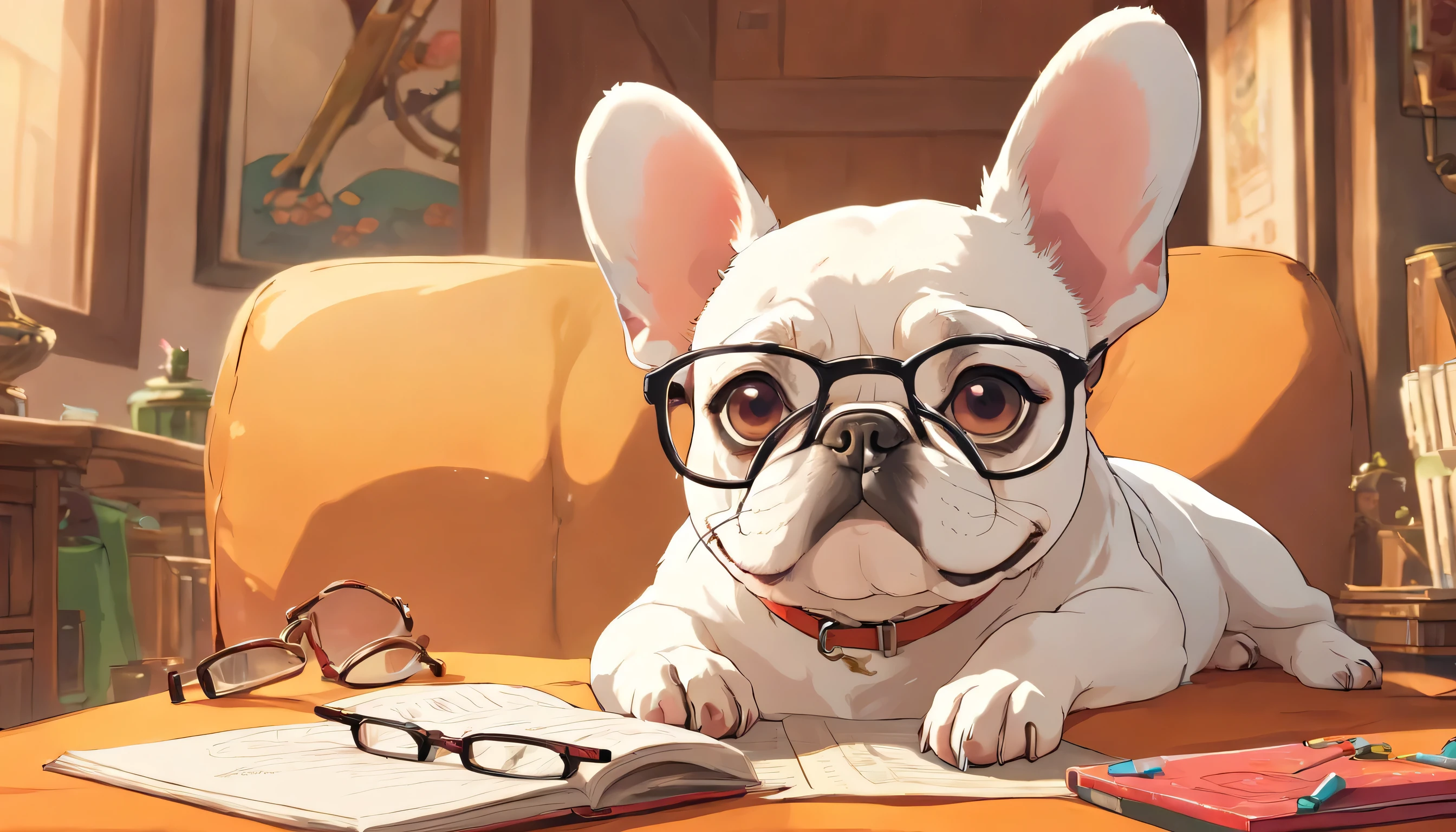 french bulldog with glasses