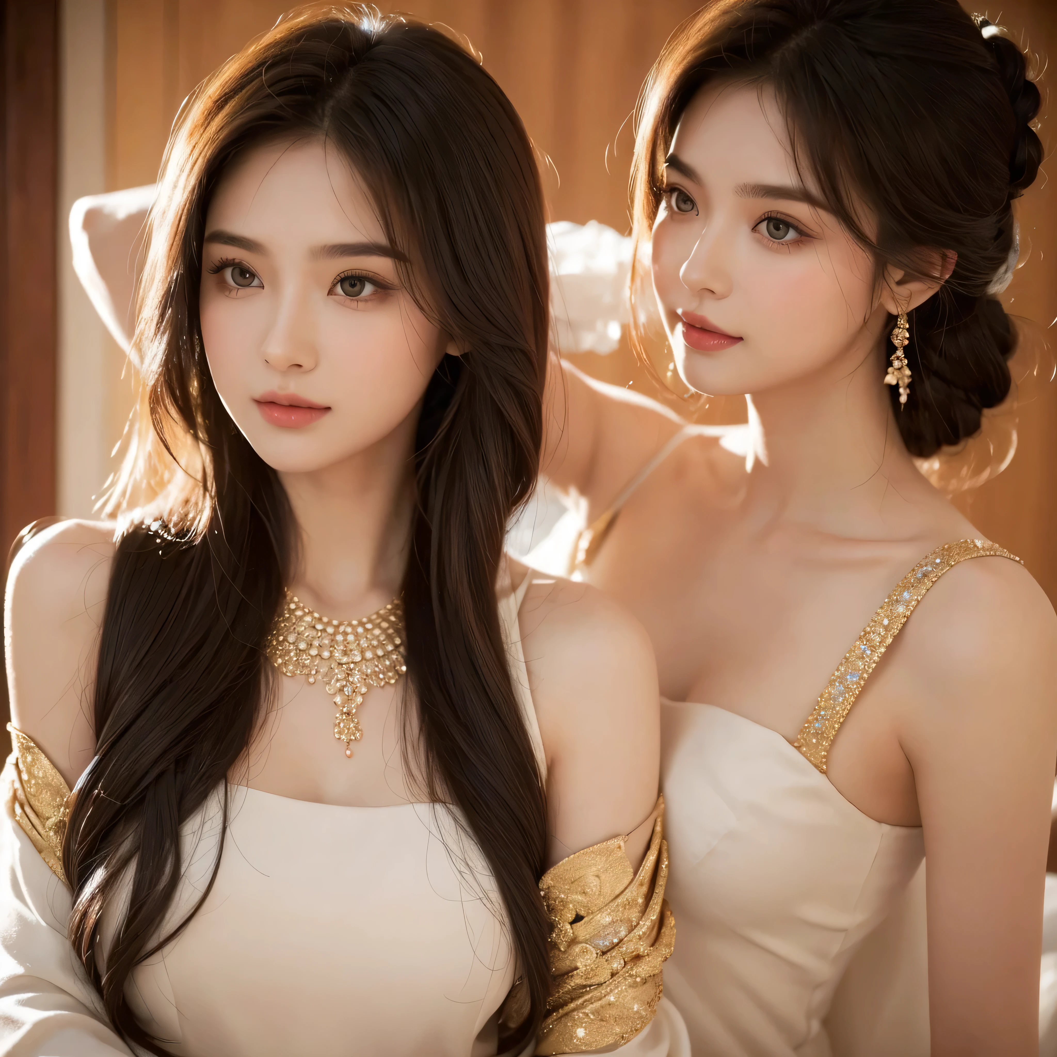 (5 beauties），（Upper body），（Perfect），（high quality），（goddess），