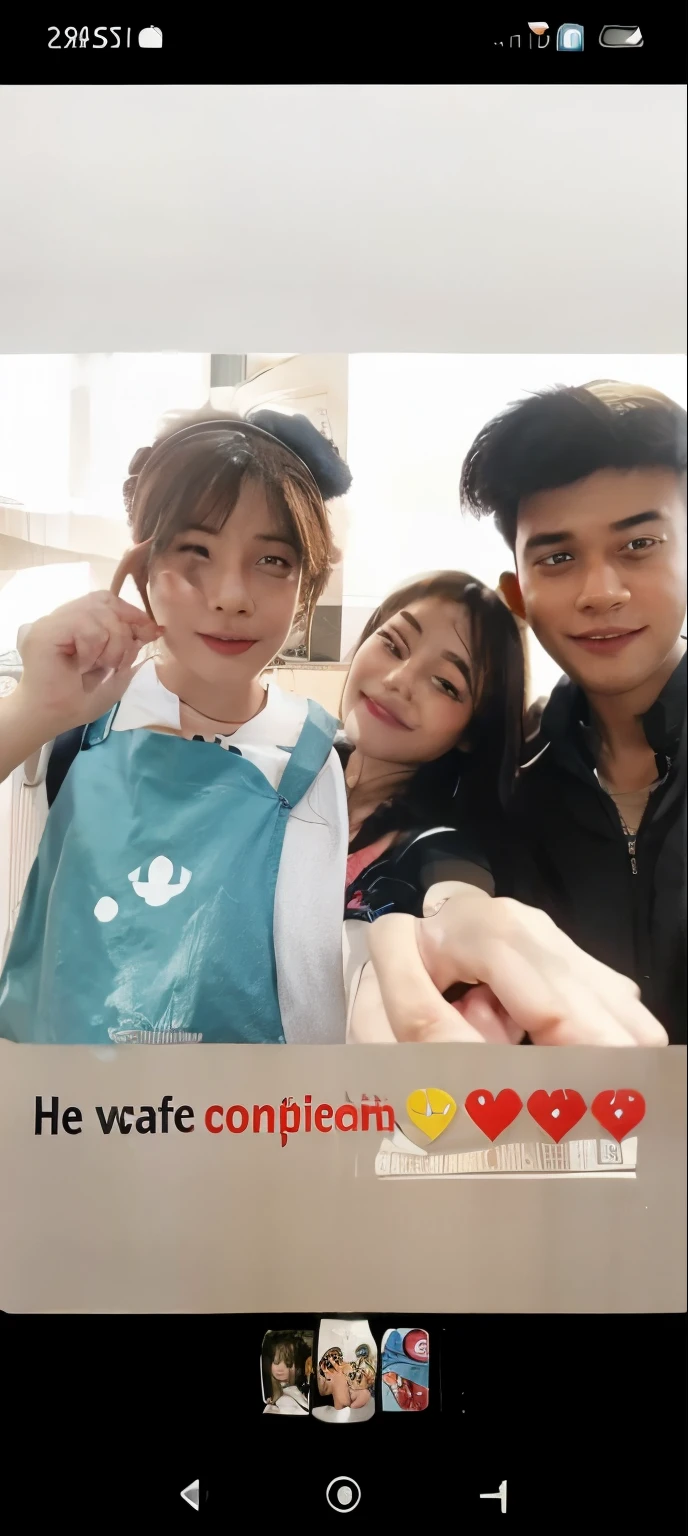 Both girl and boy cartoon face convert into real face