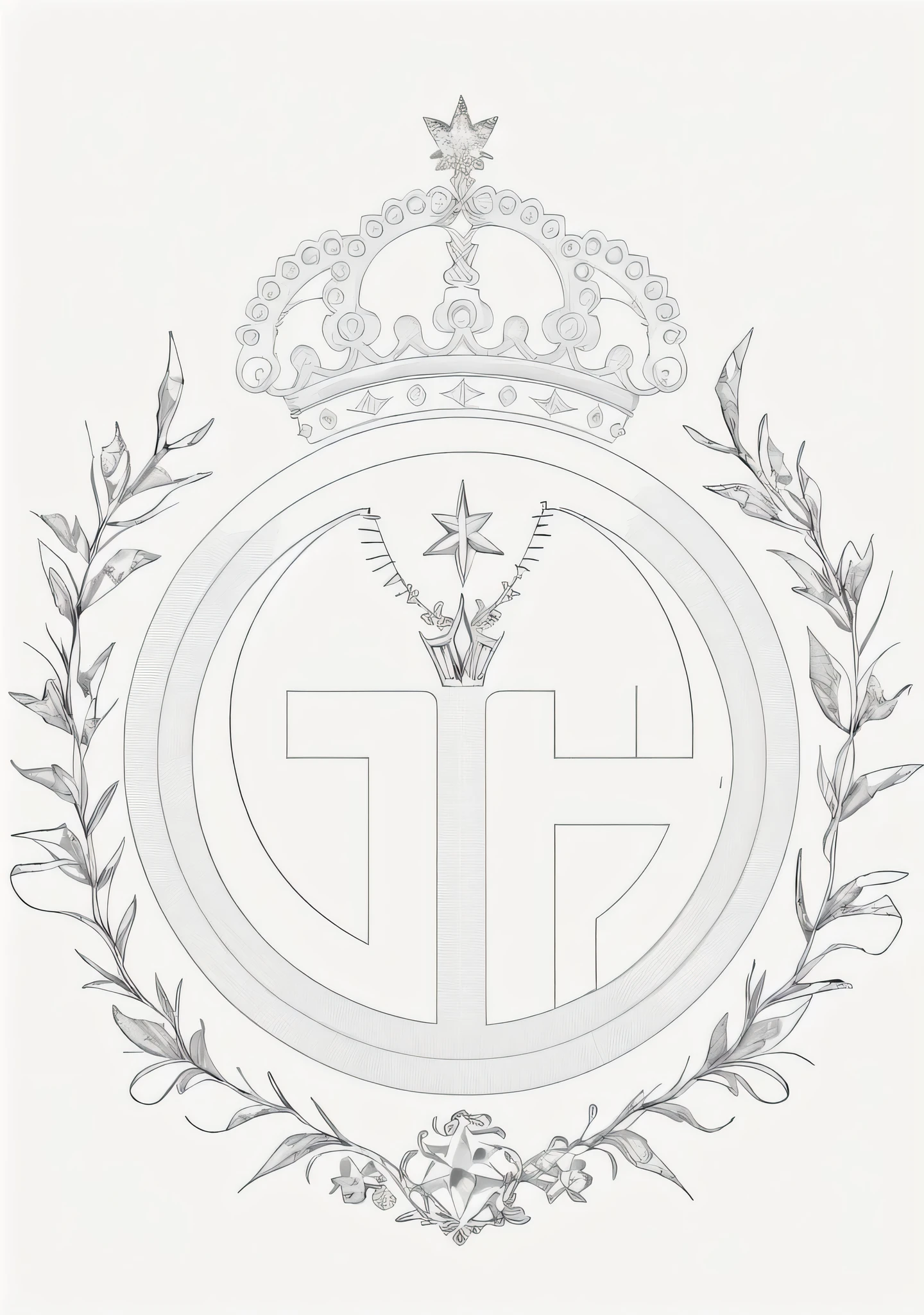 un dessin d'un diamant avec une couronne sur le dessus, Logo sans texte, avec trident et couronne, insigne royal en arrière-plan, minimalist Logo sans texte, Logo noir et blanc, droit d'auteur tsr , trident, t intelligently plotted, par Jacob Toorenvliet, Dessin au trait épuré, Style d'Alexandre Trufanov
