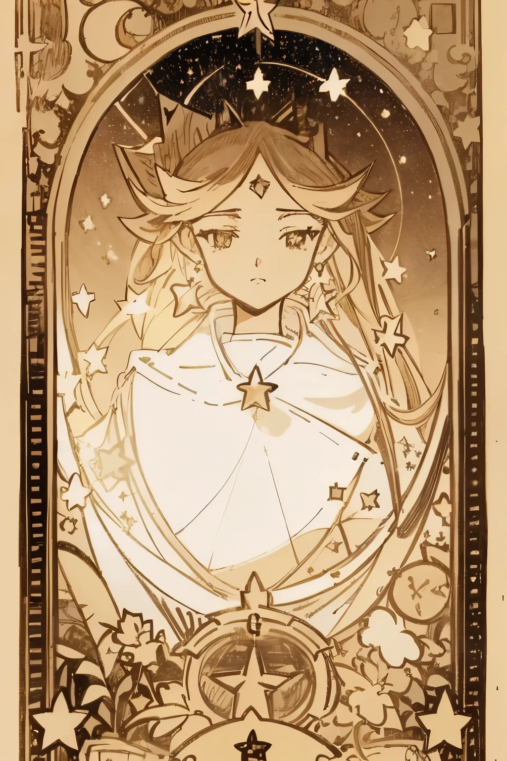 （masterpiece、Super delicate、Super exquisite、high resolution）），（tarot cards、Yu-Gi-Oh cards、card border:1.5、frame:1.5），（romantic、Innocent、𝓡𝓸𝓶𝓪𝓷𝓽𝓲𝓬、adventure、Travel Elements），Background stars，starry sky，Star，Stars