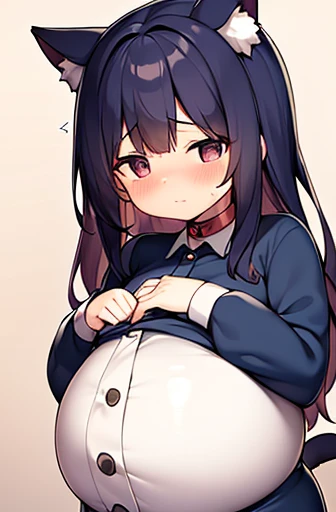 pregnant with many girls, Have cat ears,Pregnant, birth, work、A belly so huge that it can&#39;t exist in reality、Belly on the verge of bursting、Looks very painful、small face、Giant belly、Big belly、、masterpiece、embarrassed look、Are fat、Belly bigger than body、Exposed、big breasts