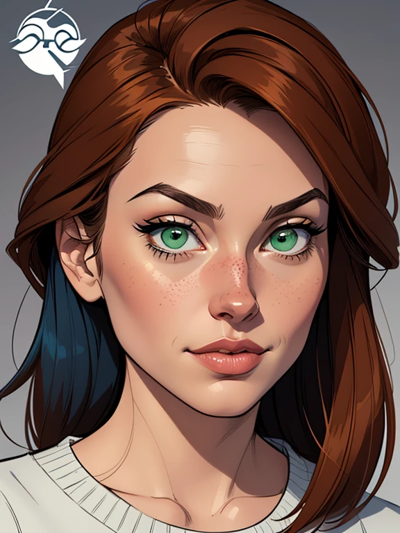 Turnaround sheet Imagem de desenho animado de uma mulher .cartoon style illustration, estilo de arte dos desenhos animados, estilo de arte dos desenhos animados, digital illustration style, design de personagens altamente detalhado, arte digital detalhada fofa, City fan art, Design de personagens de retrato, beautiful digital illustration, retrato de alta qualidade, Arte em quadrinhos, mulher jovem. Green eyes Average buso and wonderful Mary Jane and Peter Parker