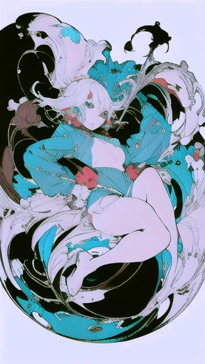 full body,high heels,leaning back with hands out in the air,girl、(masterpiece, highest quality, official art:1.2), (flat color:1.5),(colorful),looking at the viewer,1 girl,alone, white background, ,(2D:1.5) ,NSFW,full body,
