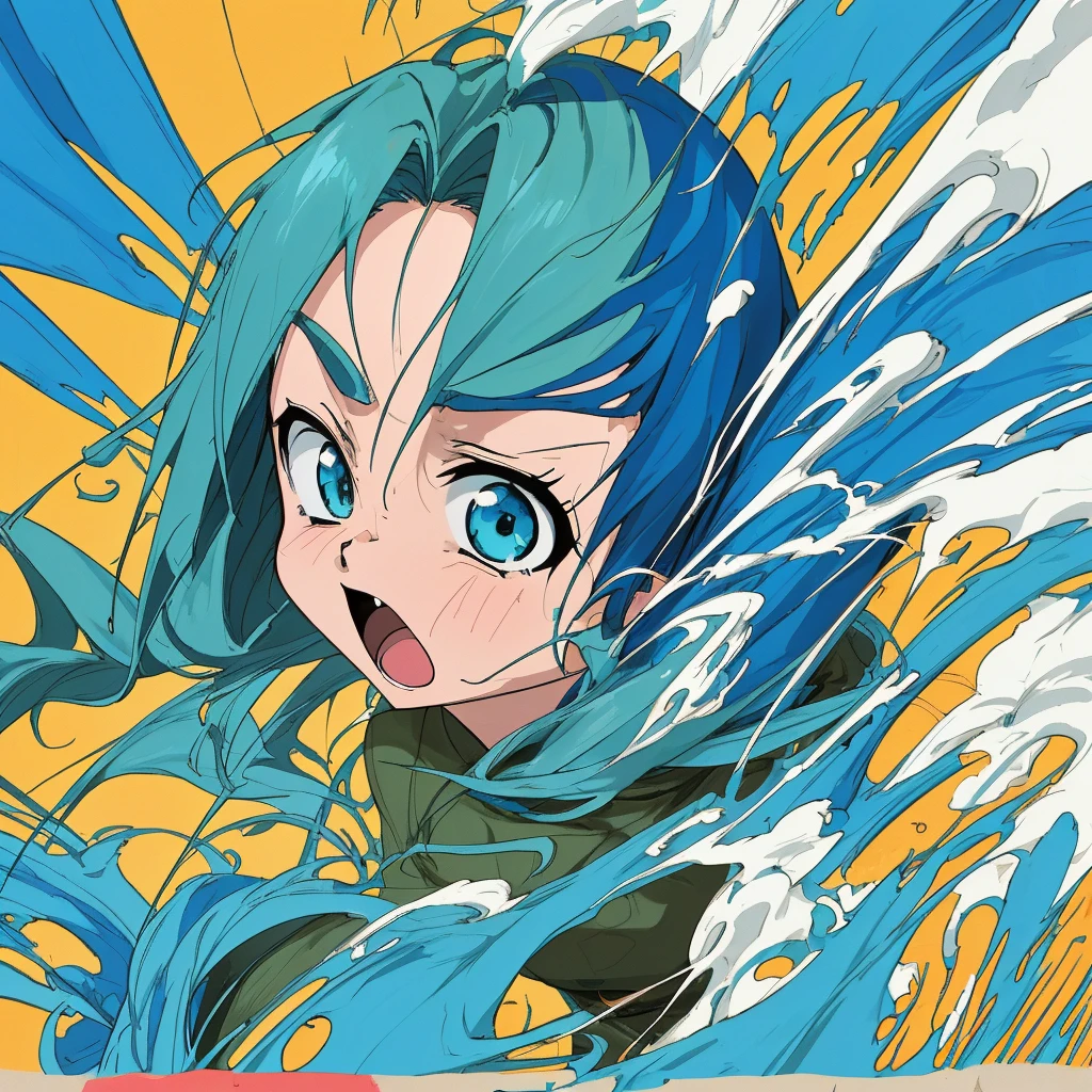 Poster anime fundo azul