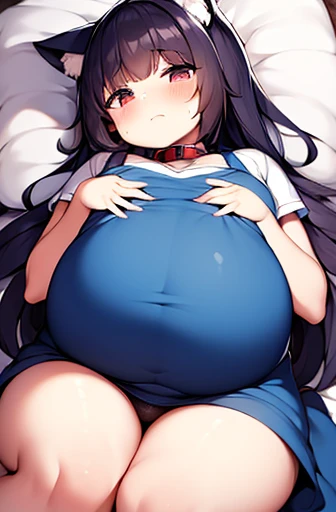 pregnant with many girls, Have cat ears,Pregnant, childbirth, work, Handcuffed hands、A belly so huge that it can't exist in reality、Belly on the verge of bursting、wearing a collar、on the bed、Looks very painful、small face、Giant belly、Big belly、、masterpiece、I put my hand on my chest、embarrassed look、Are fat、Wearing a wet uniform、exposed