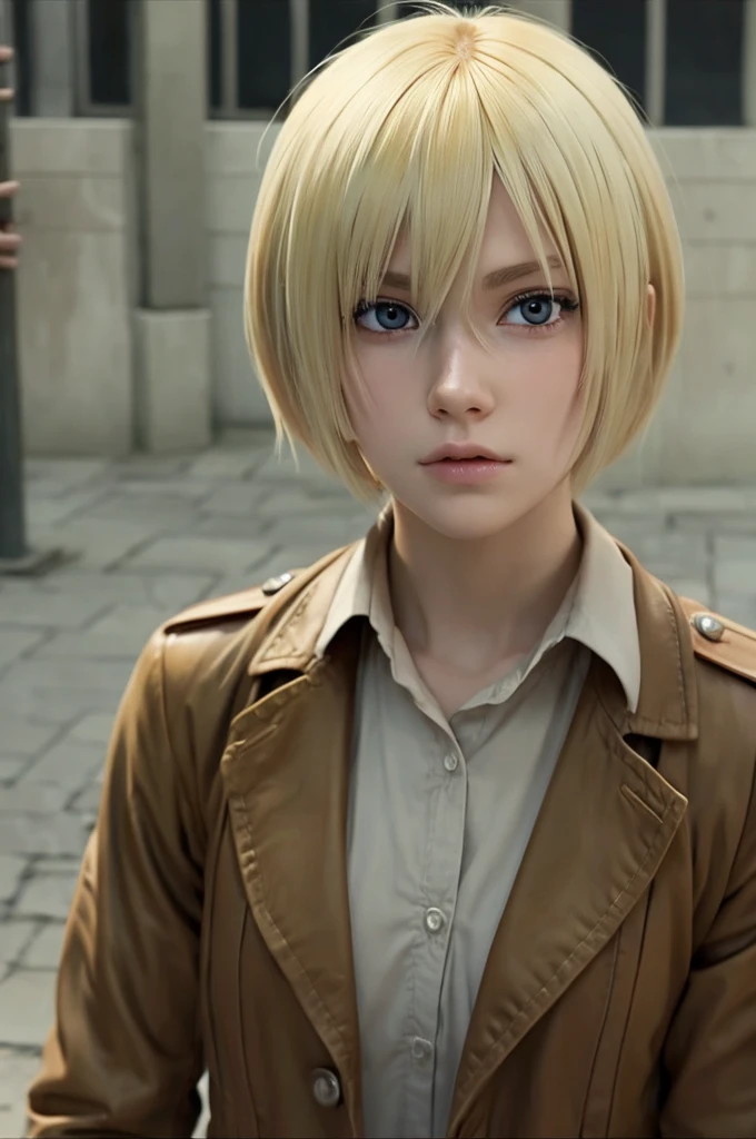 blonde short hair attack on titan anime