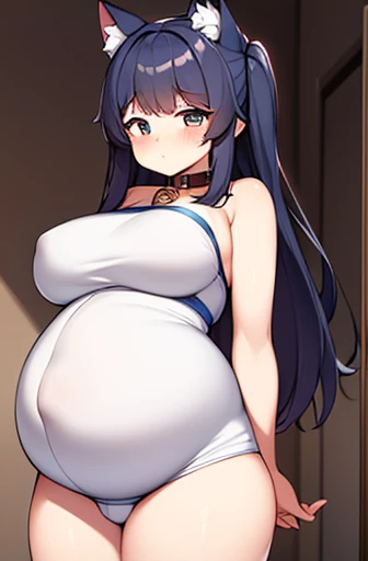 pregnant with many girls, Have cat ears,Pregnant, childbirth, work, Handcuffed hands、A belly so huge that it can't exist in reality、Belly on the verge of bursting、wearing a collar、inside the locker、Looks very painful、small face、Giant belly、Big belly、、masterpiece、I put my hand on my chest、embarrassed look、Are fat、exposed