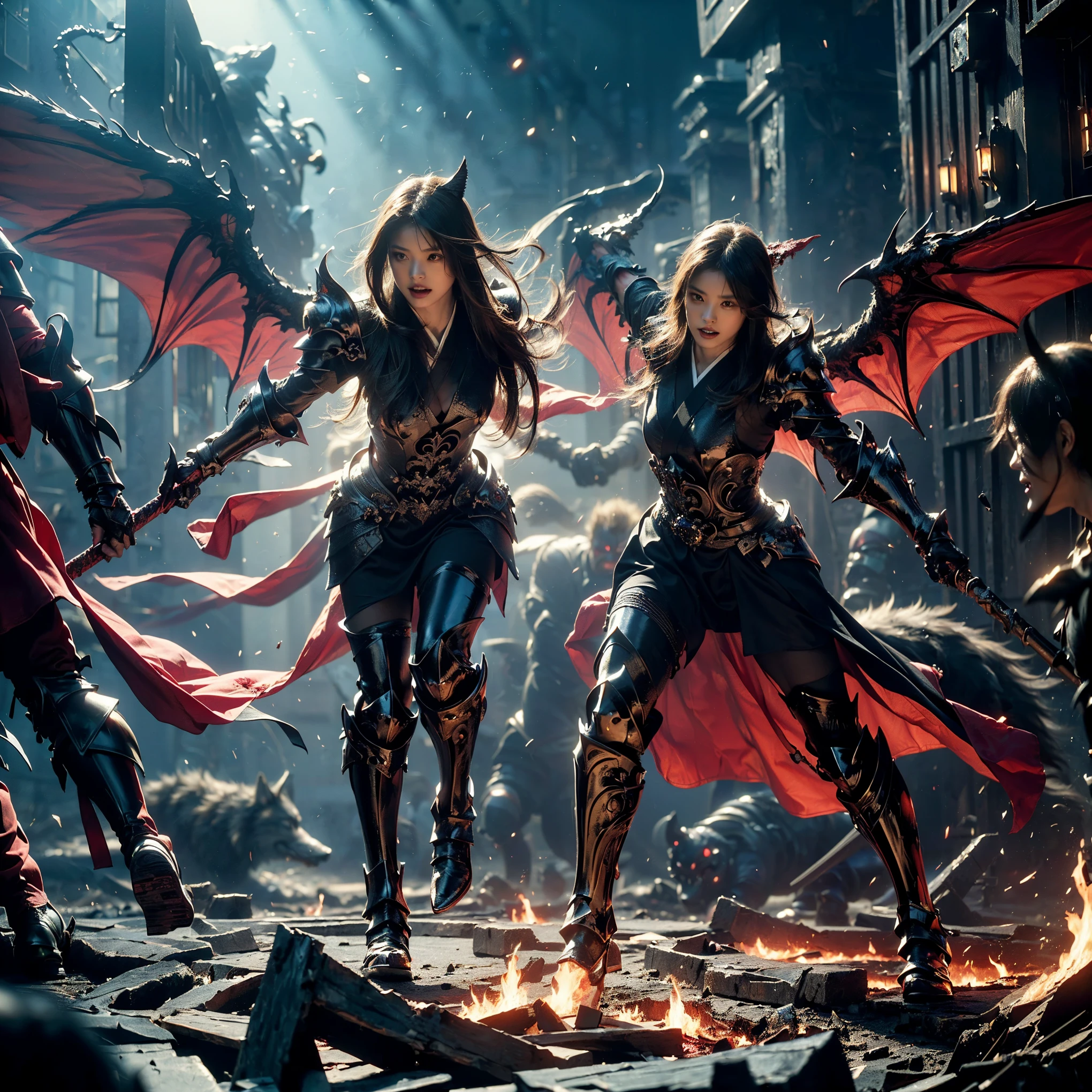 ((best quality)), ((masterpiece)), (detailed), 1girl, vayne, woman wearing black latex catsuit, with red cap, sunglasses with red glas, black hair with long ponytail, gloves, knee high red leather boots without heels, standing having a crossbow on her back, dark nightly background, ravens and bats flying