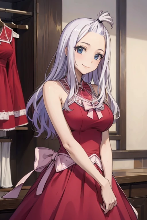 (masterpiece, best quality:1.2), Beautiful girl with a beautiful smile wearing a sexy red dress 