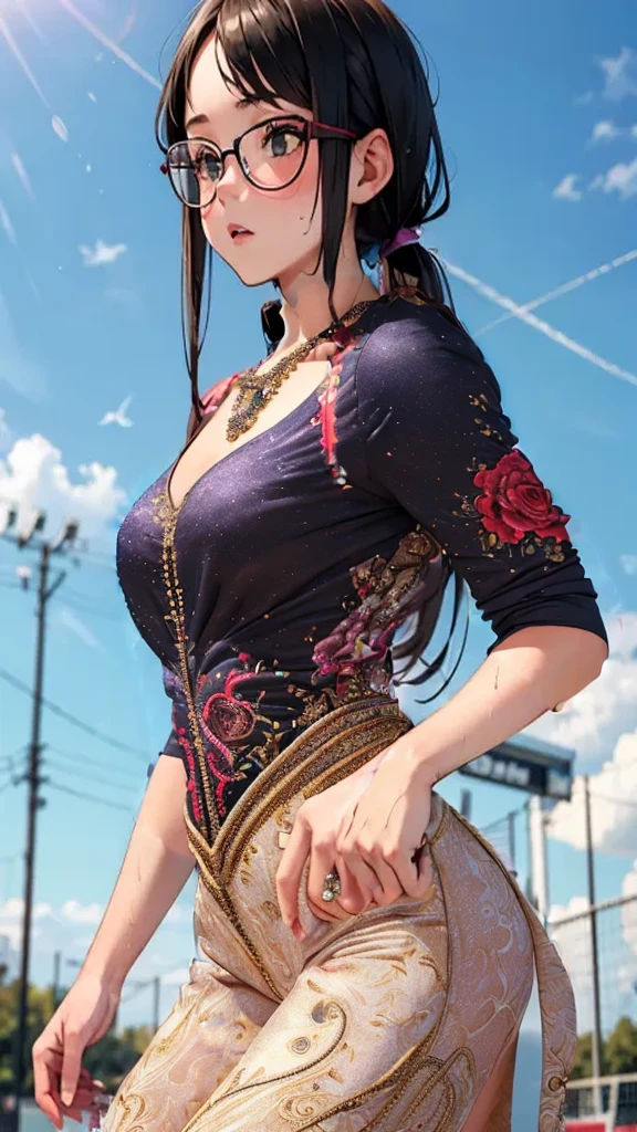 (best quality,4k,8k,highres,masterpiece:1.2),ultra-detailed,(realistic,photorealistic,photo-realistic:1.37),elegant and beautiful clothing, detailed fabric texture, vibrant colors, stunning patterns, exquisite stitching, upscale fashion accessories, stylish jewelry, upscale venue, luxurious lighting, sophisticated and confident poses, graceful movements, charming smiles, vibrant background, professional photoshoot, high-fashion vibe, runway-worthy outfits