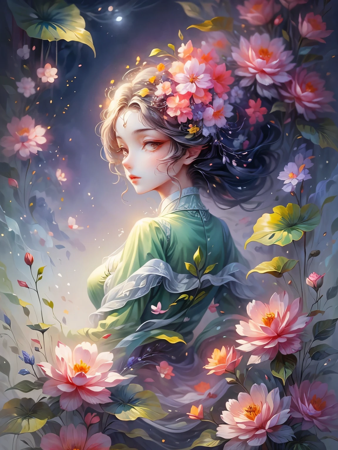 Retro Victorian style An accurate encyclopedia of plants (best quality:1.2), (detailed:1.2), (masterpiece:1.2), plum bossom复古植物插图, plum bossom