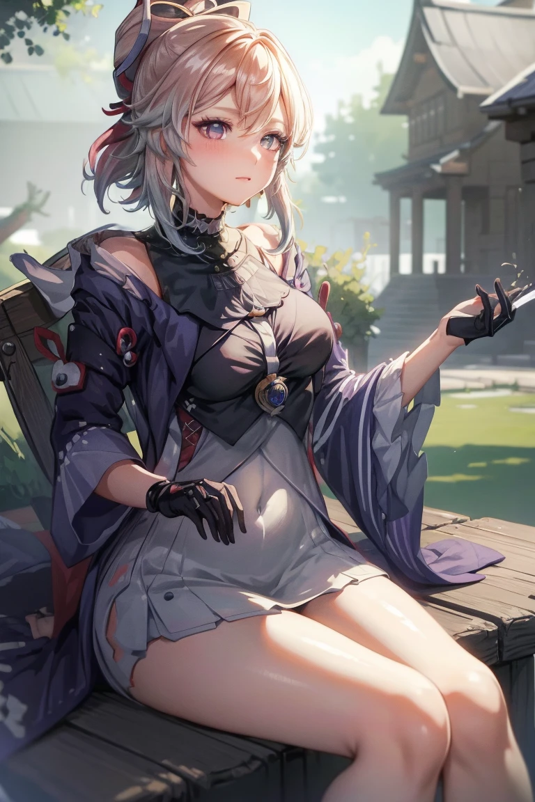 Anime girl sitting on chair in white dress, cute anime waifu in a nice dress, azur lane style, Guweiz in Pixiv ArtStation, trending on artstation pixiv, Guweiz on ArtStation Pixiv, Anime goddess, onmyoji, trending on cgstation, style of anime4 K, Guviz, perfect body, perfect breast,((Best quality, 8k, Masterpiece :1.3)), Sharp focus :1.2, Perfect body beauty: 1.4, lewd face and holding condoms,hand between leg,