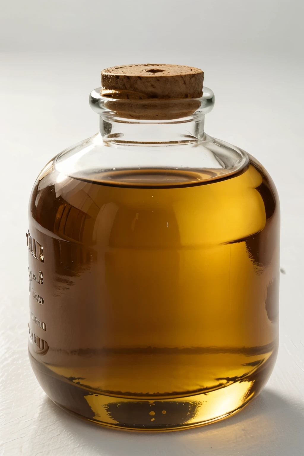 a castor oil in a bottle without label in white background