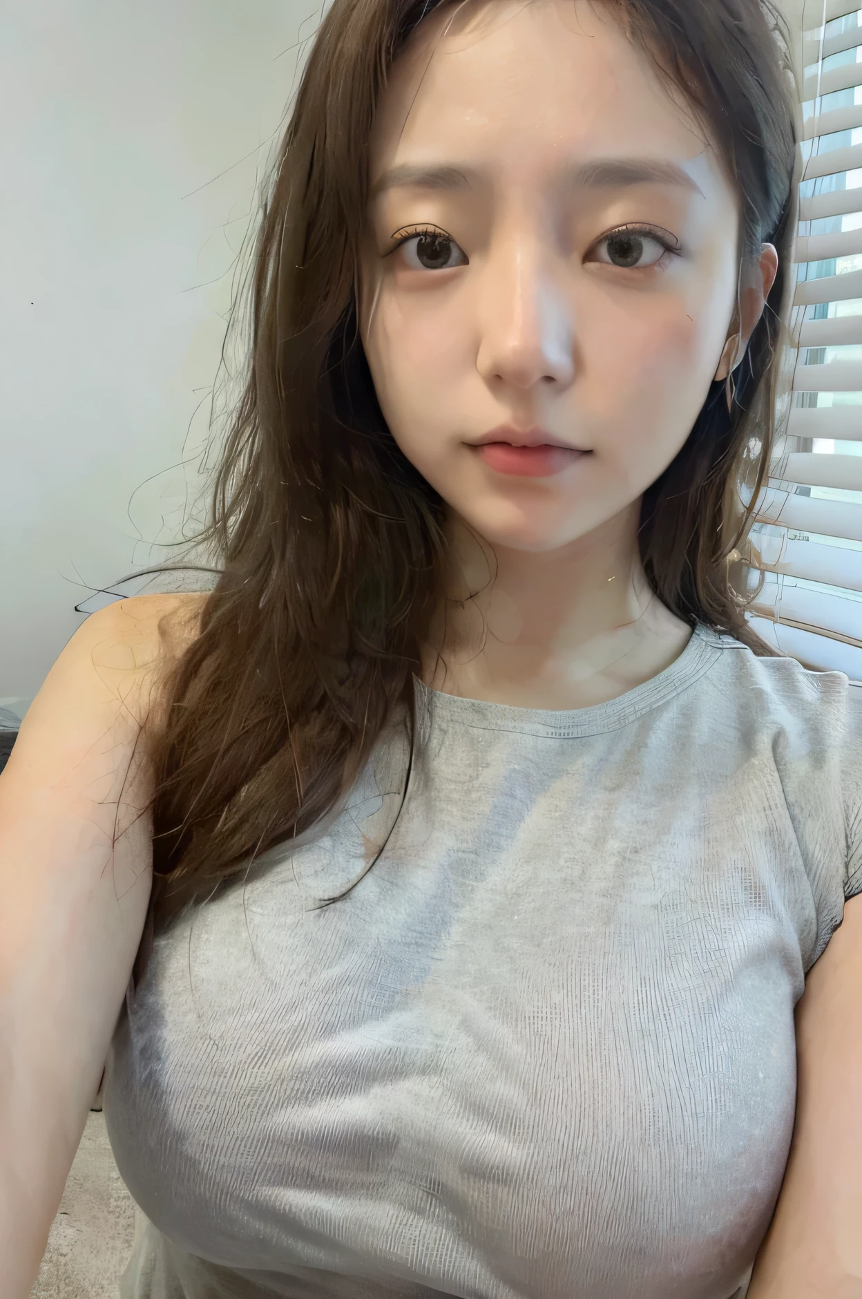 (8K、Raw photography、top-quality、​masterpiece:1.2)、high-definition RAW color photography、professional photograpy、(realisitic、photoRealstic:1.37)、ciinematic light、1girl in、A smile、Nurse、Upper body close-up、Overflowing breasts、big breasts、huge-breasted：2.0、hospitals、nurse's outfit、Breasts overflowing from clothes、Sexy Nurse、Heavy makeup