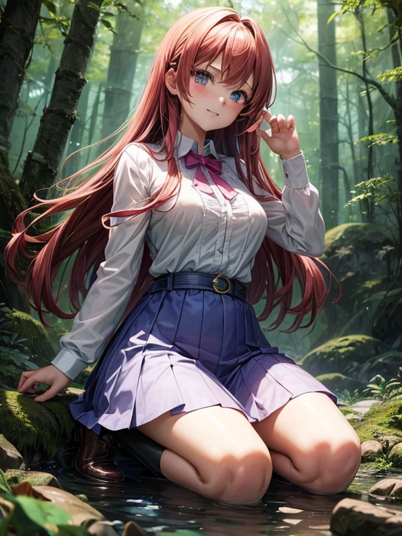 Beautiful girls in the anime world,In the forest with my sister,Younger and older release magical powers.,The two magical powers are not the same.