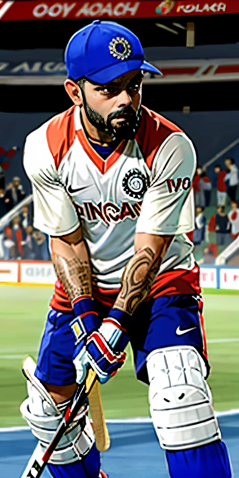 Virat kohli play ing hockey