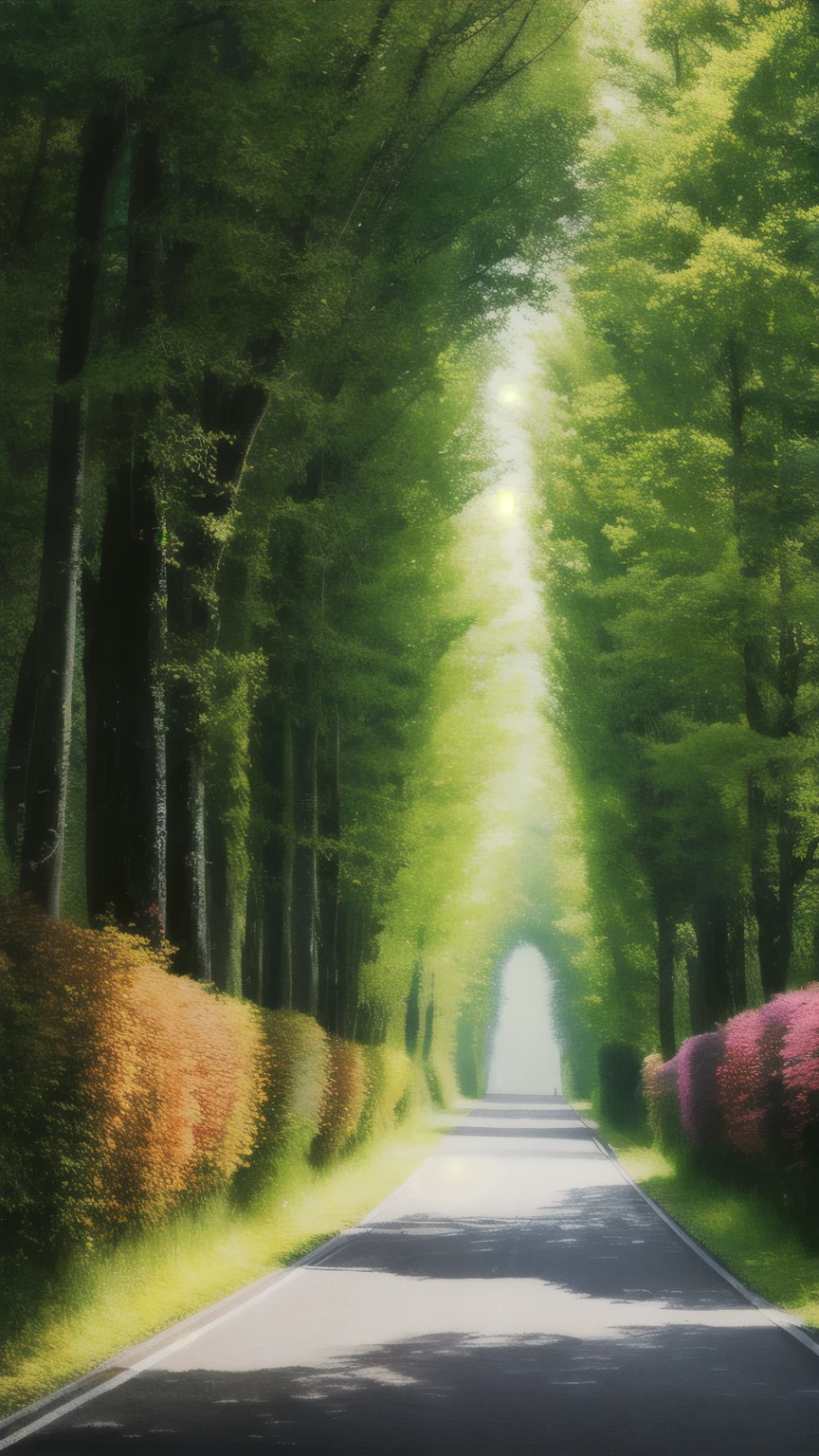 masterpiece, 最high quality, high quality,very detailed CG unity 8k wallpaper ,bright and colorful flowers々、Enchanting and fantasy scene of fantastic forest、Winding Road、 towering tree々and, Glowing Tree々, and the hidden fairy glen, Create a mysterious and enchanting feeling, art station, digital illustration, Complex, tendency, pastel colour, Oil, award winning photography, Bokeh, written boundary depth, HDR, bloom, chromatic aberration ,realistic,very detailed, tendency on art station, tendency on CGsociety, Complex, high detail, dramatic, Art on the road、