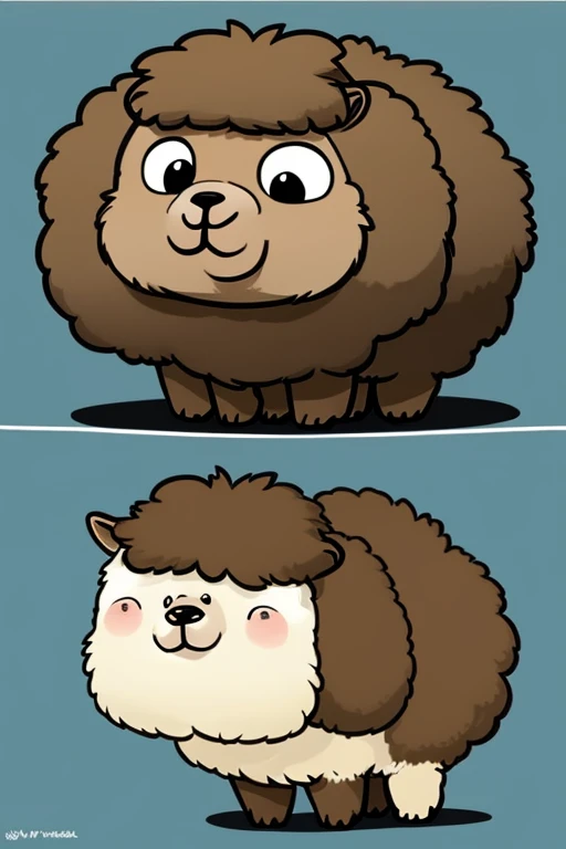 He&#39;s a somewhat cute character, That&#39;s excellent, masterpiece, It&#39;s an animation, It&#39;s an alpaca, （Ugly Face 2.9）, bad drawing style, moss well, Hair is short, bump into things often,  overbite, eyes are small