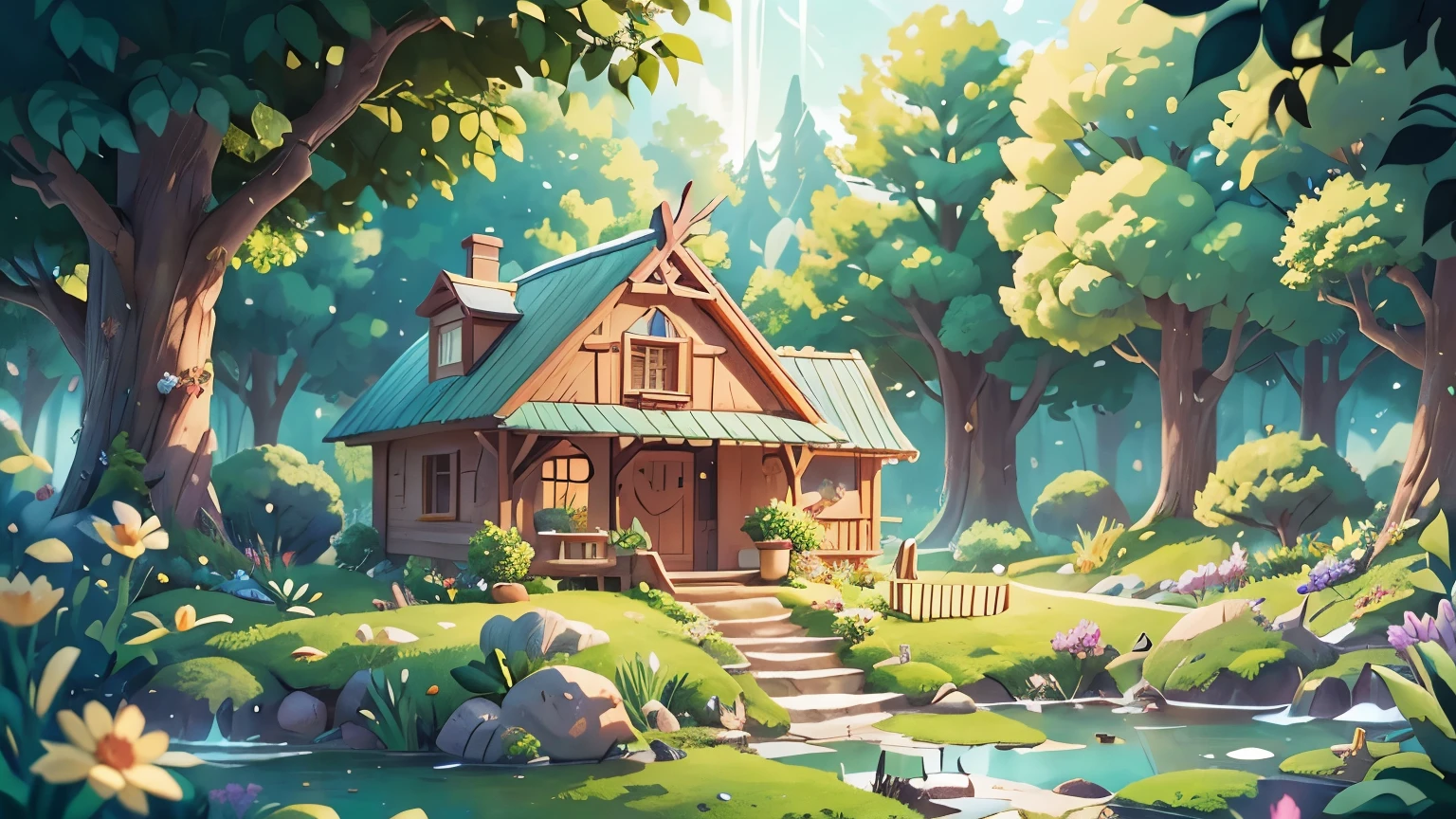 once upon a time, In a high village near the sky, そこには小さなboyがおじいさんとおばあさんと一緒に住んでいました. this enchanting village, Standing on a cloud-covered hill, Filled with the warmth of family love and the beauty of simple living.。. boy, A bundle of joy and surprise, spent his days in the embrace of nature and the comforting tales spun by his grandparents under the twinkling stars. This scene is、A strange blend of realism and fantasy captures the magical essence of this village。, Grandparents' cozy villa with charming radiance, Under the sky you can reach、lush environment, And heartwarming family interactions. High dynamic range that combines the charm of fairy tales with the realism of photography (HDR) To enhance the vividness of the rural landscape, with shallow depth of field、Focuses on the boy's playful innocence and his grandparents' tender love。, Conveys the dreamlike atmosphere of the village、Soft and fantastic lighting, Rich color saturation for drawing pictures that look like fairy tales, Realistic texture of cottage, nature, disney style, acrylic paint, Trending on pixiv fanbox, palette knife and brush strokes, Makoto Shinkai's Style Jamie Wyeth James Gilliard Edward Hopper Greg Ratkowski Studio Ghibli Genshin Impact