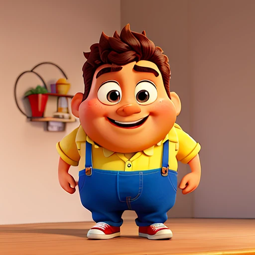 Um personagem de desenho animado, no estilo Disney Pixar, high standard of quality and detail, representing a hamburger. He is the personification of a delicious meal, com um sorriso caloroso e acolhedor em seu rosto. Its vibrant colors and soft contours bring this friendly snack to life.. The hamburger character is so well done that he seems to jump out of the screen, ready to delight children and adults with its fun and appetizing presence.