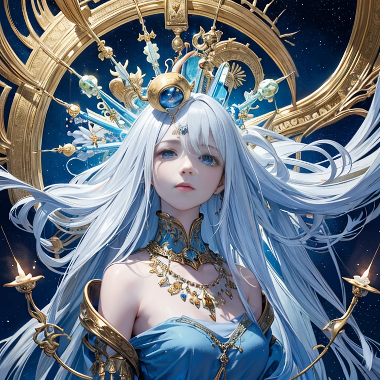 best quality,highres,masterpiece:1.2,ultra-detailed,realistic,photorealistic:1.37,portraits,HDR,vivid colors,sharp focus,studio lighting,physically-based rendering, Tarot Cards,ancient golden cards,richly detailed illustrations,mysterious symbolism,divination tool,mythological figures,fantasy scenes,intricate patterns,spiritual significance,ethereal atmosphere,magical aura,artistic interpretations,astrological symbols,elemental representations,powerful archetypes,intuitive guidance,hidden meanings,deep symbolism,symbolic imagery,spiritual journey,fortune telling tools,ancient wisdom,metaphysical connections,universal truths,transcendent messages,intuitive insights,dimensions of reality,truth and self-discovery,signs and cosmic forces,interplay between fate and free will,dualities and paradoxes,mystical experience,midnight blue backgrounds,lush embellishments,radiant gold accents,soft candlelight illumination,delicate handcrafted details,oracle-like figures,divine energy,whispered secrets,healing vibrations,dream-like visions,transformative powers,mysterious moonlit skies,otherworldly landscapes,symbolic elements intertwined,exploration of the subconscious,inspiring imagination,magical divination,spiritual enlightenment,dynamic compositions,treasure trove of knowledge,captivating visual narratives,suspended in time,window to the soul of the universe