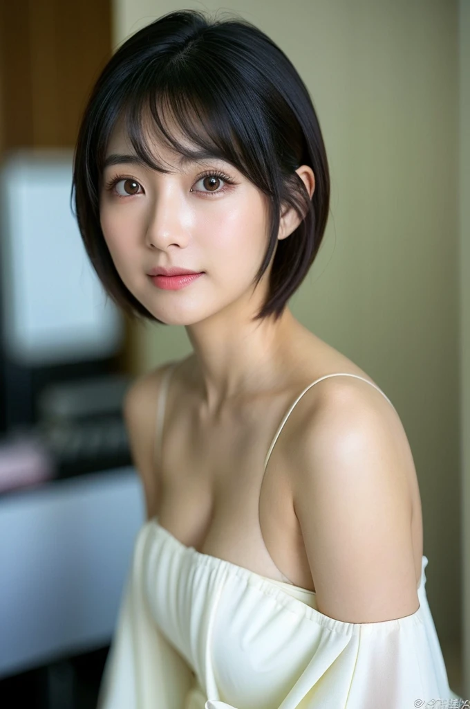 8K, (hyper realisitic:1.35), (Realistic:1.4), 1 beautiful Korean girl,A smile、独奏で.Thin makeup、masterpiece, Top image quality, hight resolution, 独奏, no-pantie、no-bra, Latina, puberty, Jumping Window, frombelow, Open both thighs、The thighs are exaggerated, obscenity, a bed, Hairy genitals, hard breathing, expressions, Open legs、独奏で:1.5), (japanaese girl:1.5), close-up, masutepiece, Best Quality, FULL ANATOMY, Raw photo, Photorealism, Face, Incredibly ridiculous, Beautiful Girl, Cute, Short hair, depth of fields, hight resolutionであり, Ultra Detail, Fine detail, Very detailed, extremely detailed eye and face, Sharp pupils, Realistic pupils, Sharp Focus, Cinematic lighting, Flat breasts, Small breasts, Small, (Small bust:1.2), Small bust, (slim, Small, Flat, Small), slender, Delicate and sexy collarbone, slender, masutepiece, Soft light, 白いa bedの上,Naked without a single thread! Hairy genitals、Rooms with natural light、a bedの上に横になっている、Open your crotch、Hairy genitals(Pubic hair around the labia majora)、I can see your 、cute shy expression、Makeup that makes you look almost without makeup、The skin color of the body and the skin color of the face are the same color、Unadorned natural color'dong'dong'dong'dong'dong'dong'Don't make your face too white、Supernatural skin、I have a small mole on my chest、Natural light coming in through the window、Small、A devilish charm explosion that attracts men。