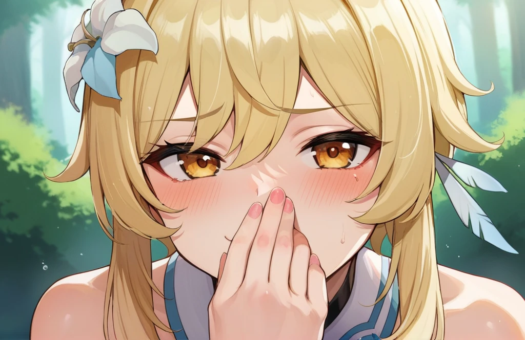 [1girl, yamada elf, eromanga sensei], beautiful detailed eyes, yellow eyes,(tareme), (half-closed eyes), (opened mouth), nsfw, curvy, Slender, (close-up mouth), Highest quality, Super detailed, masterpiece, Ultra-high resolution, 8k, Embarrassing, blush, Lovely, Close one eye, (With tears in her eyes and her mouth open), Sticky saliva