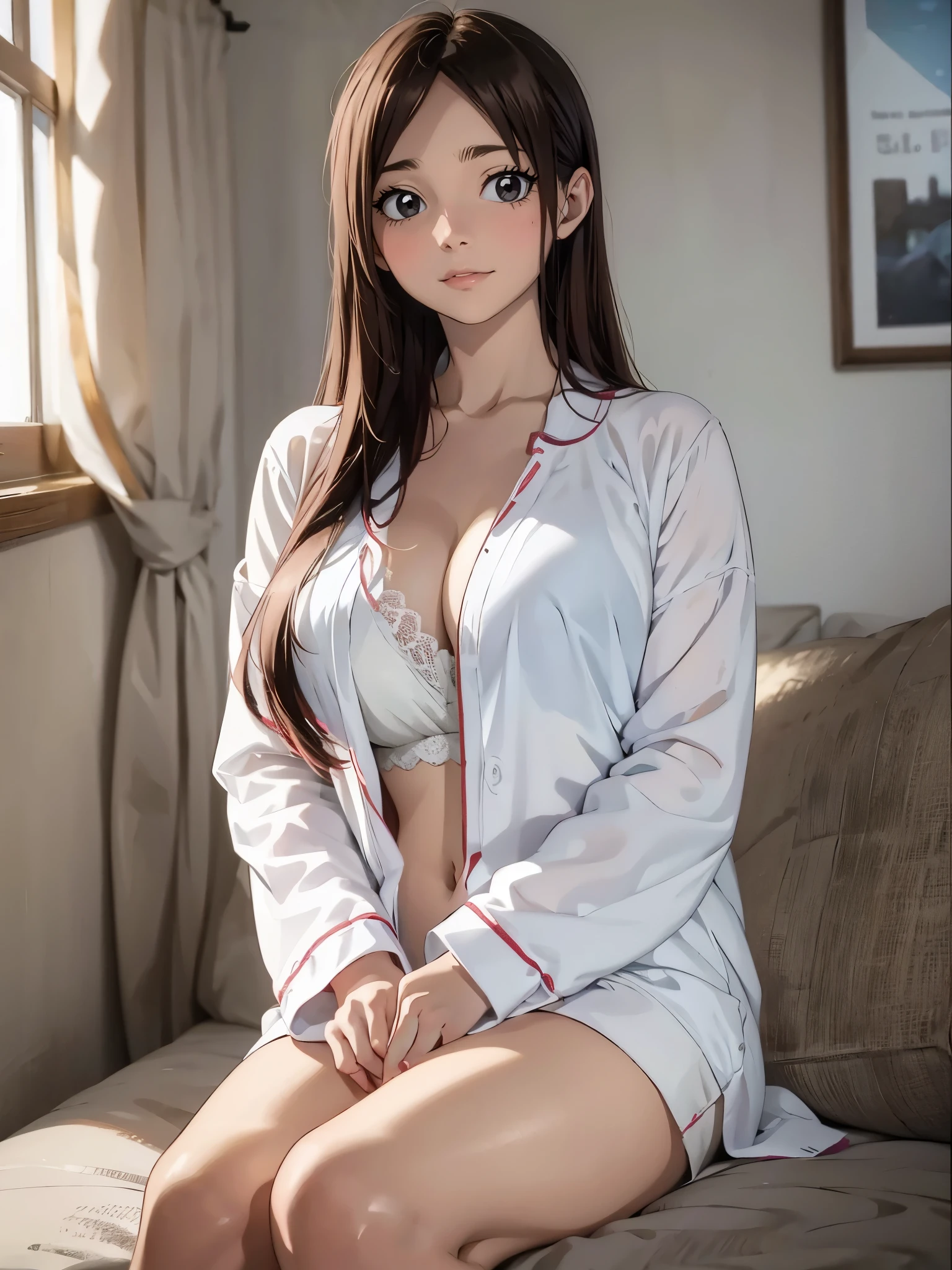 Beautiful, blush on, shy smile