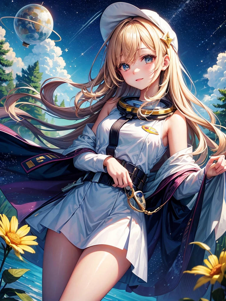 Beautiful young woman, cute,Anything can happen.,flying saucer in the air,bright sky,2 gotchis,Plane crash,A thousand trees,A friend came to visit.,global flood,astronaut falling from star