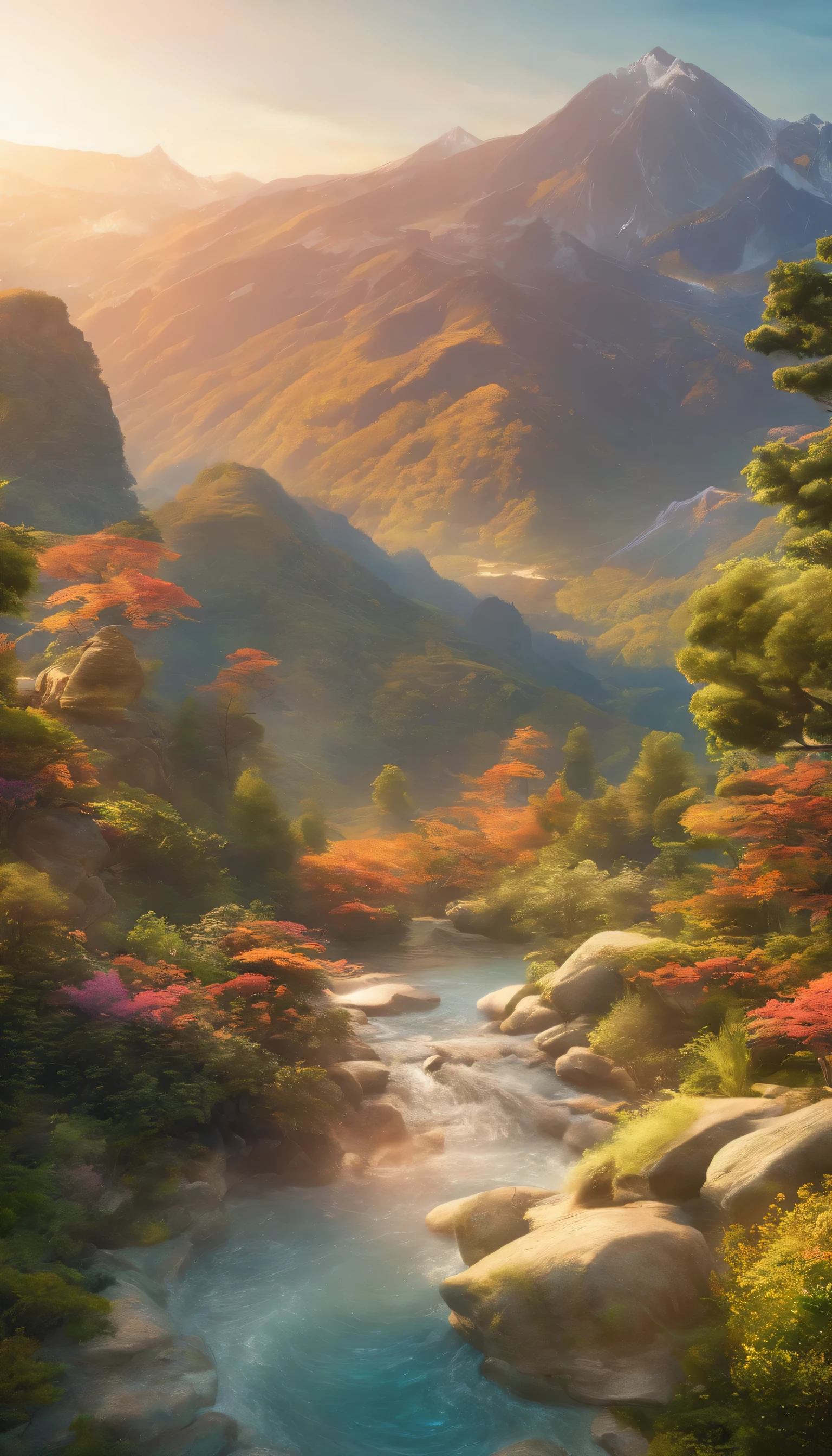 novel cover,author:dawn heart,Mountain,water,water ink painting