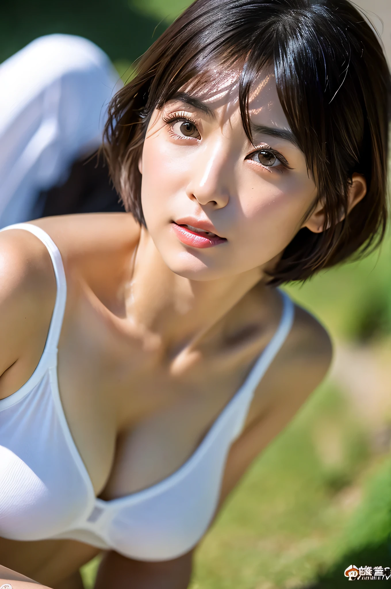 (8K、top-quality、​masterpiece:1.2)、(reallistic、photorealistic:1.2)（ultra-detailliert、hight resolution）(Slouched:1.3)、crouching down、(From  above:1.2)、（Kamimei）（Looking Up）（Home front door）（full bodyesbian）（Cut and sewn with loose chest area）Black business suit、OL、insurance sales girl、Smirk,Alafed Girl, chiho, iwakura lain, Close up iwakura lain, With short hair, Shiori Teshirogi, Kotegawa Yui, short-cut, She is 40 years old, sui ishida with black hair, lain iwakura, Beautiful woman - well-groomed face, Clear pubic contours,(Small breasts), hight resolution, ighly detailed, top-quality, [​masterpiece:1.6],, ighly detailed, nffsw, finely detail, top-quality, , Cinematographic lighting, 1womanl、beautiful japanese female、perfect body type、, Beautiful big eyes with sexy droopy eyes、Transcendent beauty　top-quality、​masterpiece、majicMIX Real、(Raw photography:1.2)、(photorealistic:1.4)、Negative Prompt