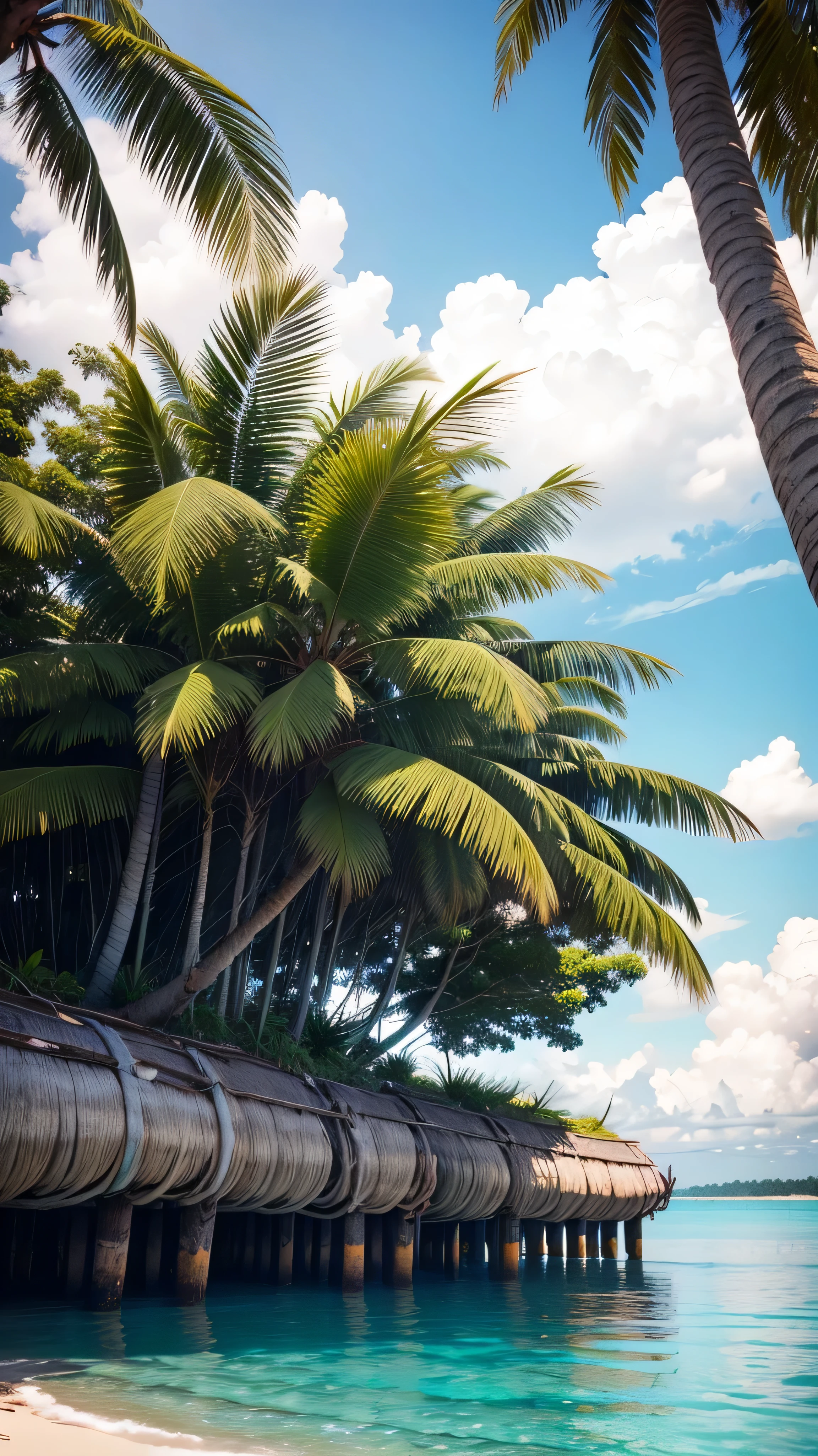 mentawai island, coconut tree, 8k, high quality 