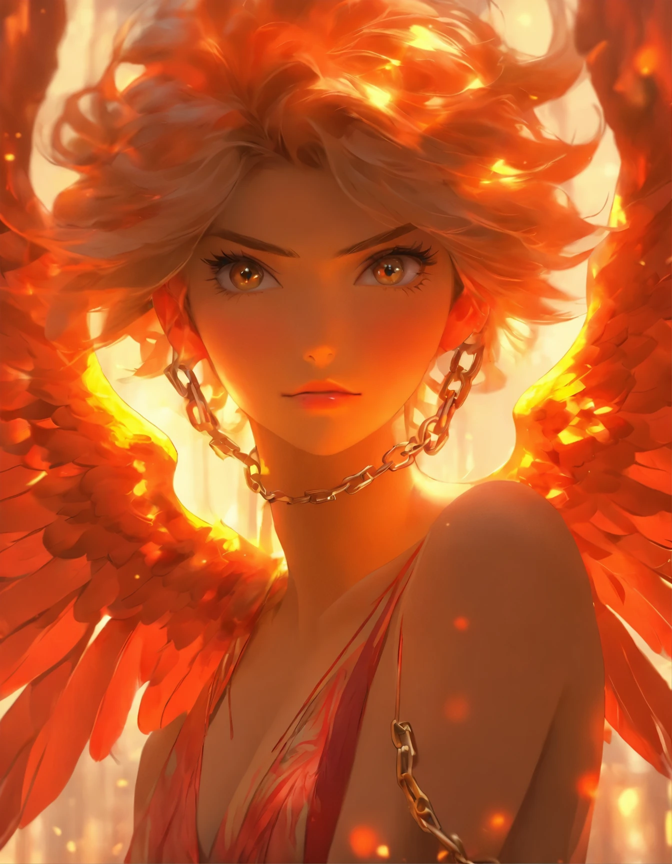 a woman with wings and chains on her chest, concept art by Yang J, Artstation, fantasy art, 🌺 cgsociety, wlop | artgerm, dawn cgsociety, devianart and cgsociety, stunning cgsociety, fairy cgsociety, [ trending on cgsociety ]!!, extremely detailed artgerm, trendin on artstation