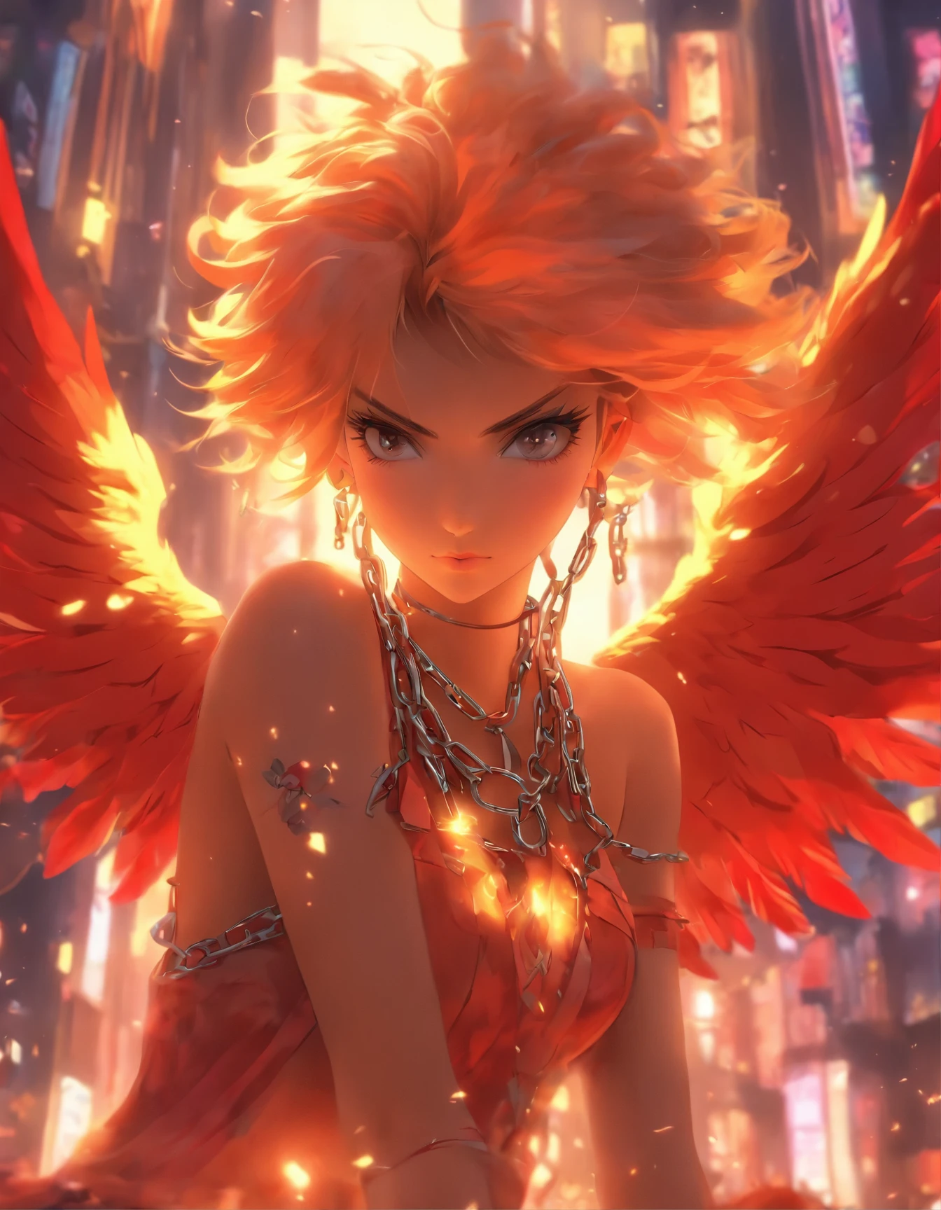 a woman with wings and chains on her chest, 🌺 cgsociety, by Yang J, wlop | artgerm, dawn cgsociety, fairy cgsociety, stunning cgsociety, devianart and cgsociety, [ trending on cgsociety ]!!, extremely detailed artgerm, trendin on artstation, chengwei pan on artstation