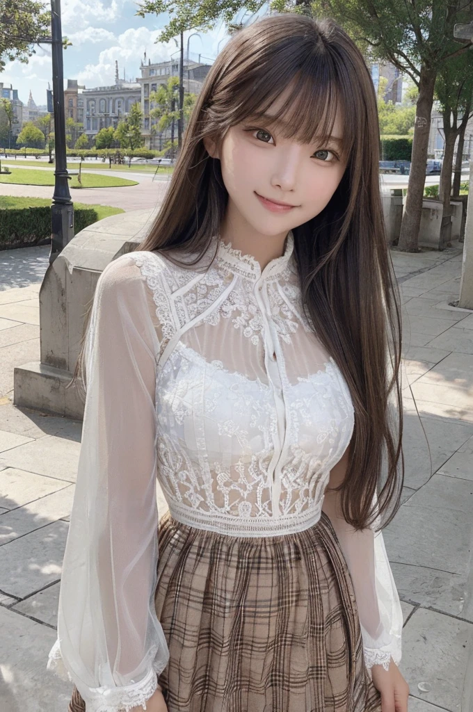 <lora:koreanDollLikeness_v10:0.4>,
(RAW photo, best quality), (realistic, photo-realistic:1.2), a close up portrait photo,
1girl, shopping mall rooftop cafe, outdoor,dating,
smile, (high detailed skin:1.4),
puffy eyes, gorgeous hair, air bangs, brown black hair,
white opaque shirt in random color , pleated skirt in random color,
soft lighting, high quality,
