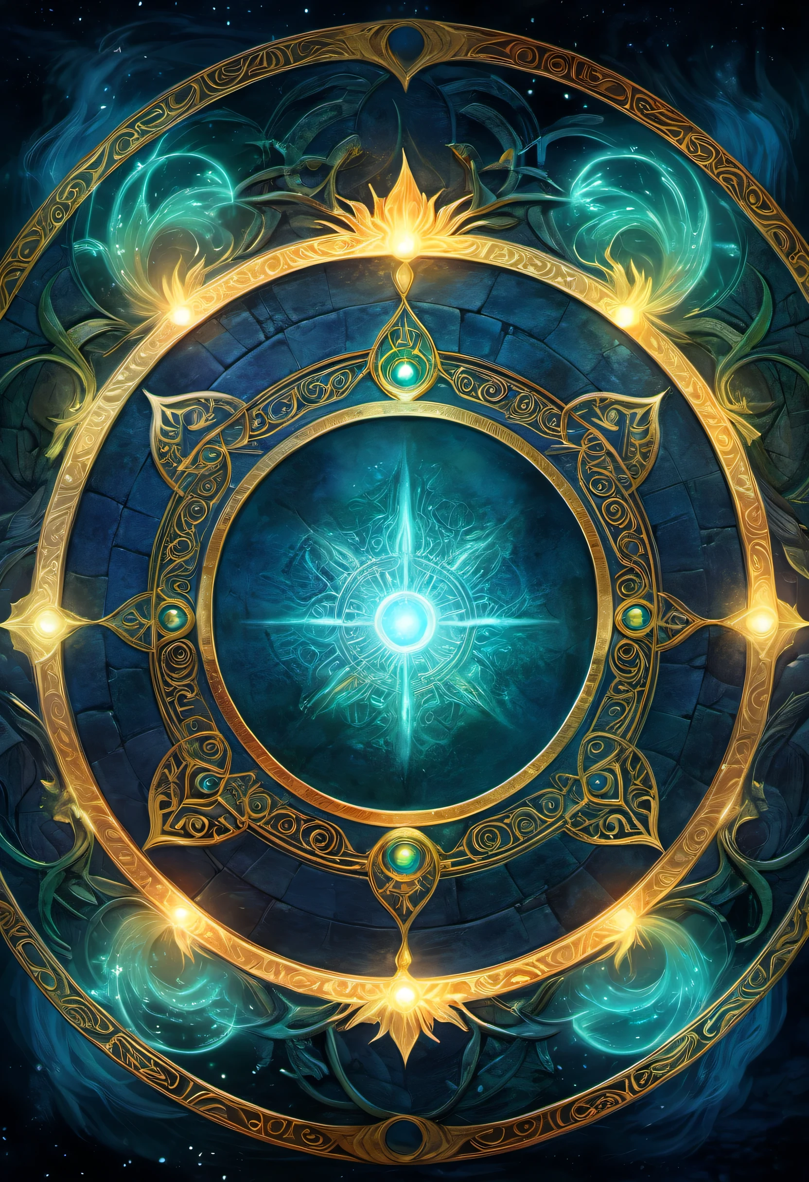 The imprint of ancient times. The origin of the magic circle of ancient mythical beasts can be traced back to ancient times.,They are precious imprints left over from ancient magic. Glowing Lights Magic Circle Theme Detailed Fantasy Art Detailed Digital Animation Art Magic Realism Super Detailed,Clear pattern,beautiful,artwork,masterpiece,Master-produced photo-realistic highly detailed digital art,fantasy art behavior,surreal