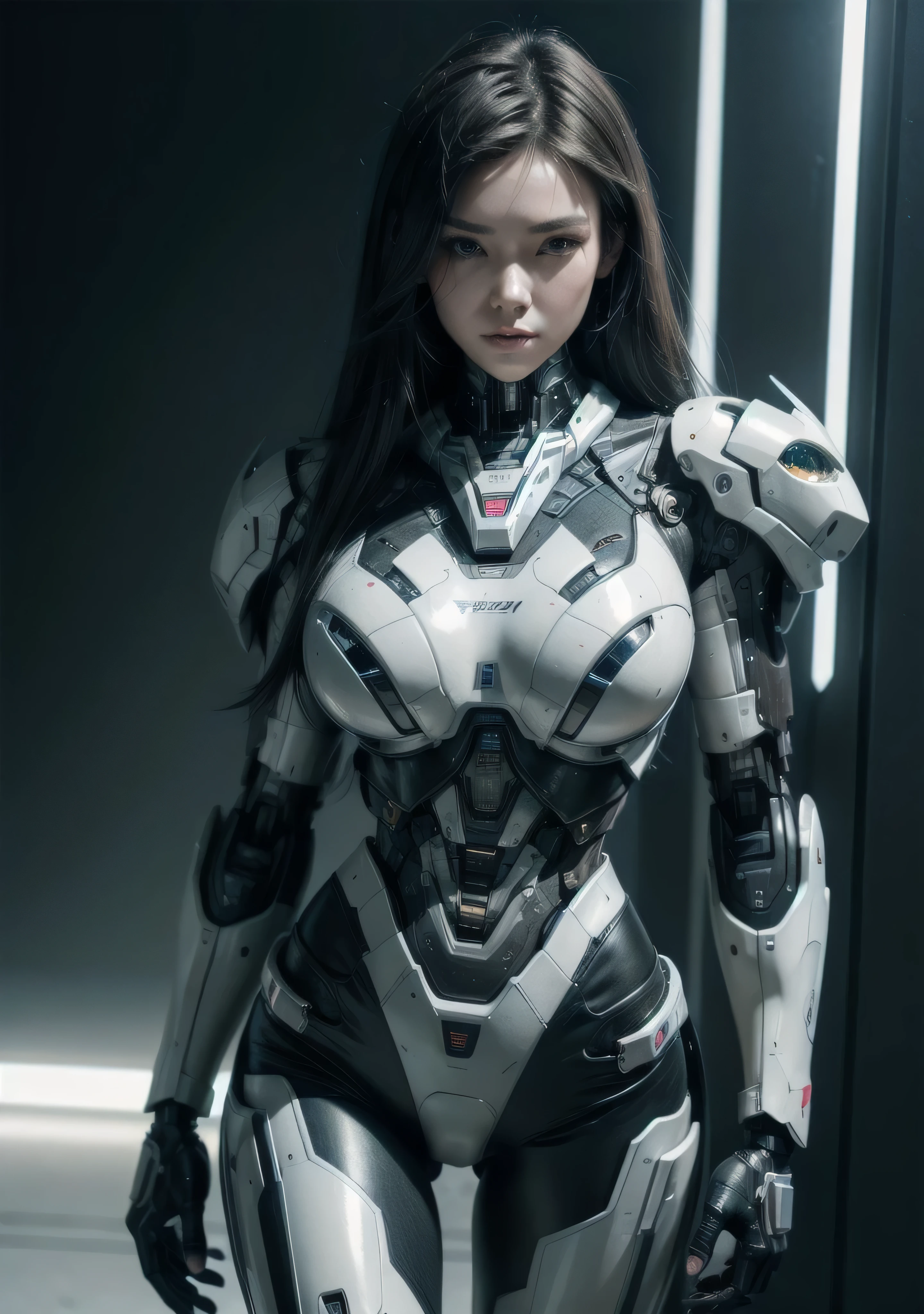 Textured skin, Super Detail, high details, High quality, Best Quality, hight resolution, 1080p, hard disk, Beautiful,(cyborgs),(Missiles from the chest),beautiful cyborg woman,Mecha Cyborg Girl,sexy,Battle Mode,Girl with a Mecha Body,She wears a battle cyborg mech with a weapon,Fulll body Shot, all skin, sci-fi