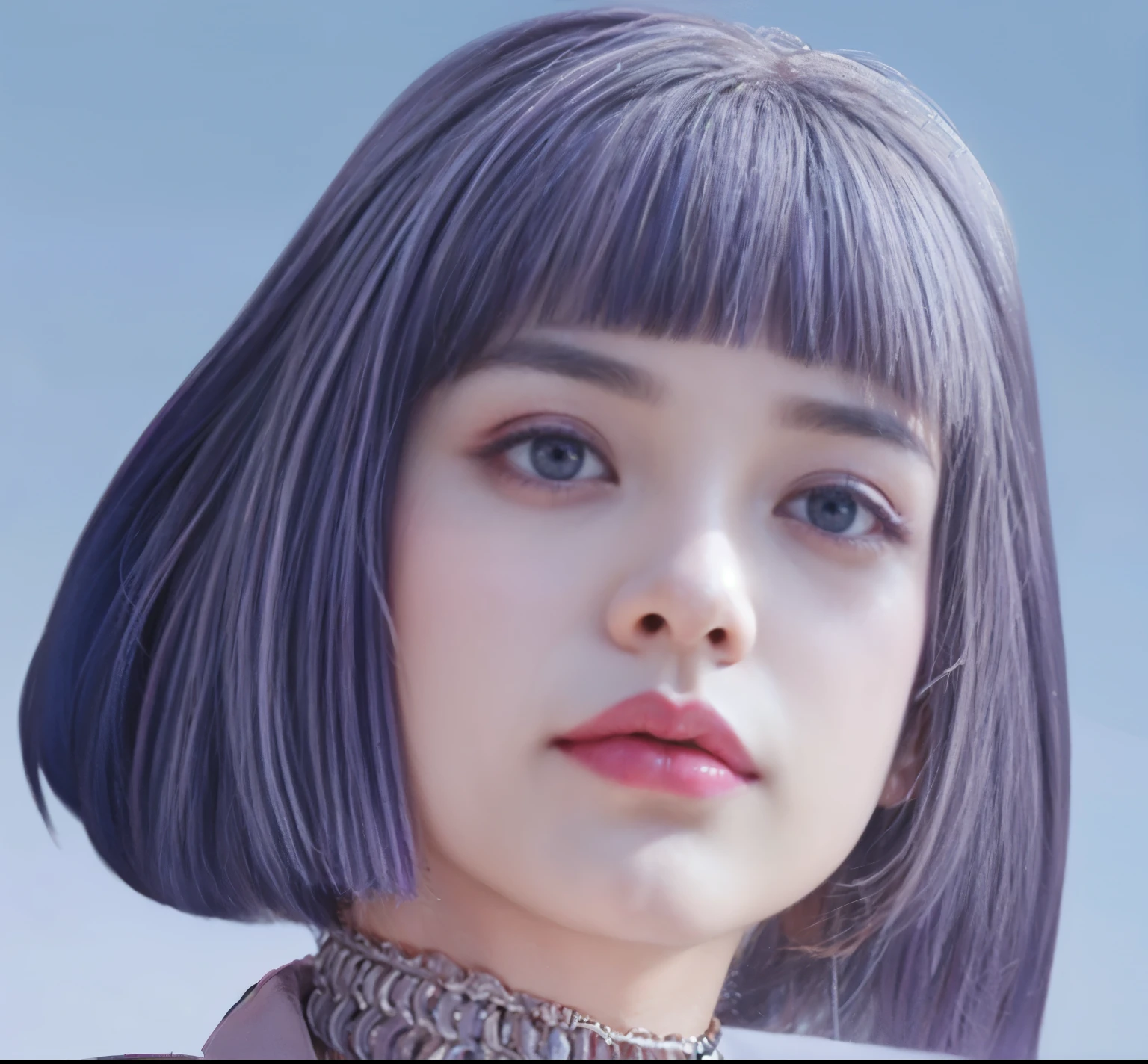 purple hair、Alafid woman wearing necklace, inspired by Yanjun Cheng, blackpink josie&#39;s portrait, guweiz style artwork, realism art style, digital style, Eva elf, Super detailed portraits, kawaii realistic portrait, Super detailed portraits, 8k portrait rendering, 8K realistic digital art, detailed color portrait