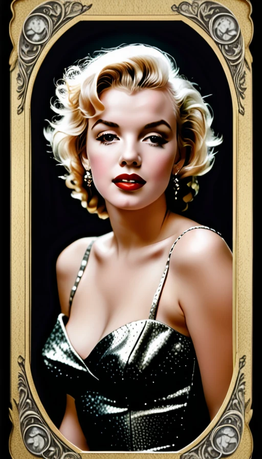 A close up of a woman in a dress with a black background - SeaArt AI