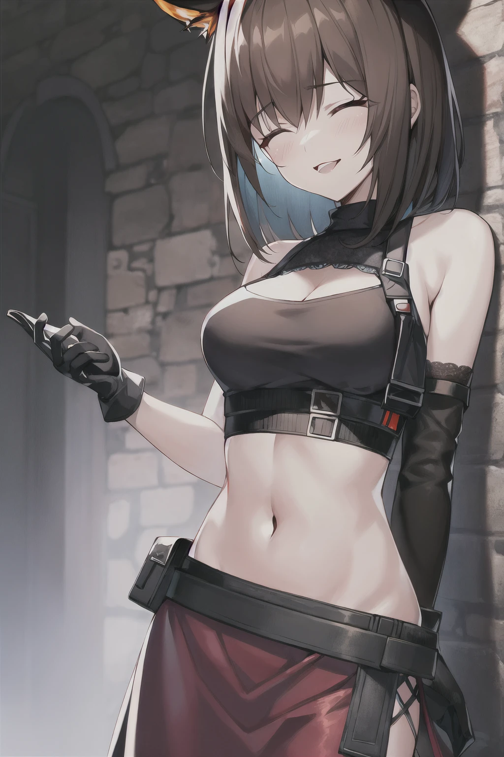 ((Highest quality)), ((masterpiece)), ((detailed)), (4K), (nsfw), 1girl, 独奏, (eyepatch), short hair, crop top, leather jacket, Torn miniskirt, suspender skirt, torn pantyhose, panties under pantyhose, cameltoe, choker, bracelet, erect nipples, (rain), ((wet)), see through, (expressionless), scowl, (from below), (looking down), looking at viewer, (open legs), wasteland, town