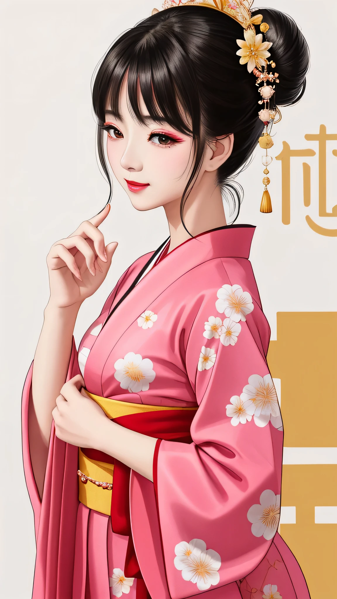 Standing back to back, I close my eyes in shame、Each has a different expression2People and sisters、(2 girls)、⦅Dancing traditional performing arts gracefully)、((big breasts、small face、not exposed))、highest quality、masterpiece、(black hair、Bun Hair、bun hair、)、brown eyes、⦅wide angle、Angle from above, from the waist up、A dynamic pause on a magazine cover、Each person has a different perspective when looking into the distance⦆、(8K high quality、masterpiece、High resolution、Realistic and beautiful light and shadow、(highest quality)、(high resolution)、(very delicate and beautiful)、(beautiful 8k face)、(Close your eyes while smiling、Beautiful eyes)、(Transparent skin)、(soft hair)、(8head and body)、(Japanese-style yukata kimono with pink and orange floral patterns on a white background, mixed with gold powder、wearing a yukata2Japanese beautiful girl)、((tanabata decoration background))、((small face))、(arms up)、thin and small nose、(red lipstick)、(make cheeks red)、(Glossy skin)、((Ink painting style))、extremely thin eyebrows、Overall super high quality、(She wears maiko-style makeup)、Whitening、long and beautiful eyelashes、Glossy skin、(red cheeks),straight nose、masterpiece、highest quality、whole body、 eyebrows visible through hair、Bun Hair、grin、gal、Kogal、Fashionable、woman、fine、Pause、
Waiting to start