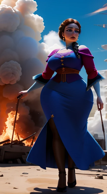 mulher, ((obra de arte, Melhor qualidade)), Full body view, bombeiro, Building on fire, estourando seios enormes, pele detalhada, Anna from Frozen as a bombeiro, red bombeiro clothes, altamente detalhado, cinematic lighting, ultra realistic, corar, olhando para o espectador, Ana, Ana from frozen, princess, Disney, Cabelo castanho, cabelo longo, retrato, decote, Seios grandes, quadris largos, Full body view, alto, vwry alto, peituda, (quadris largos:1.5), (BBW:1.3), (sagging breasts:1.3)
