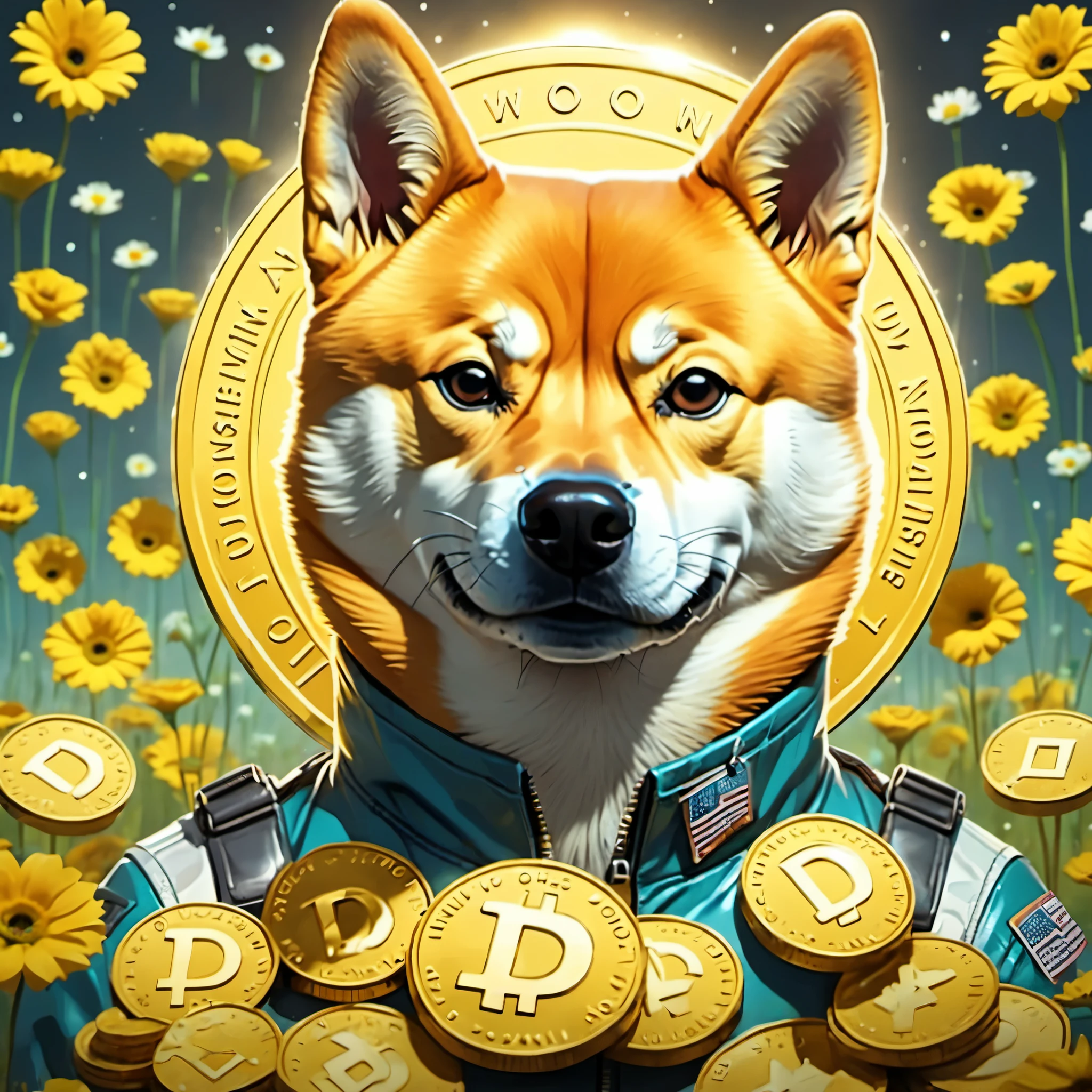 Florist dogecoin artstyle