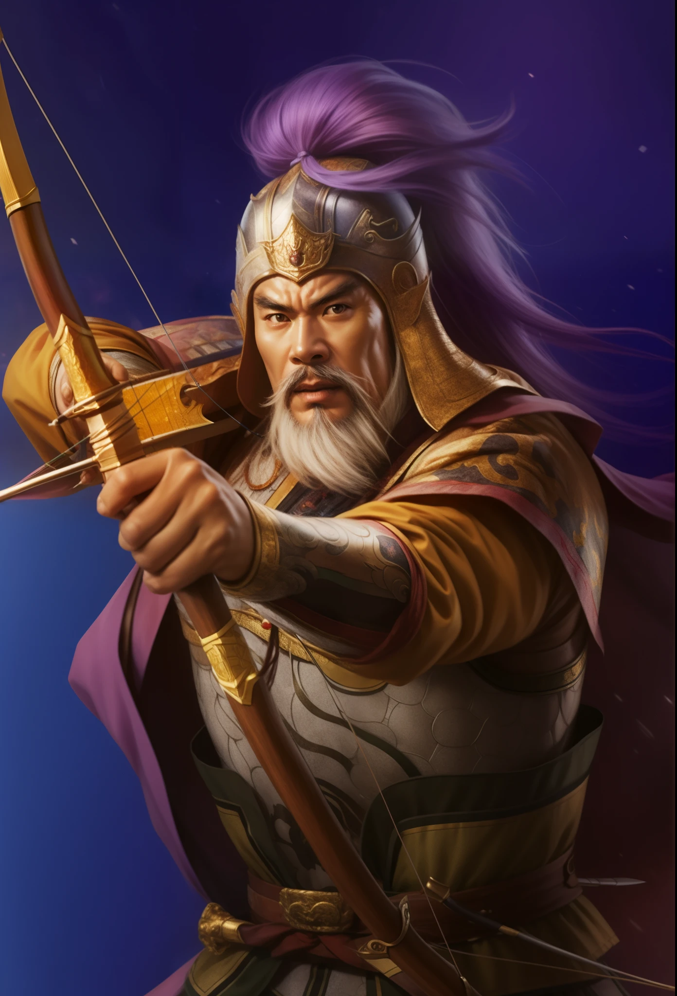 Close-up of a man holding a bow and arrow, Mongol, Nalanbato Gumbold, , Guan yu, Persian warrior, photo of , lighthearted, feng shu, author：Yang Borun, Kim Young-ki, Chinese warrior, photo of adult male warrior, Inspired by Hu Zaobin